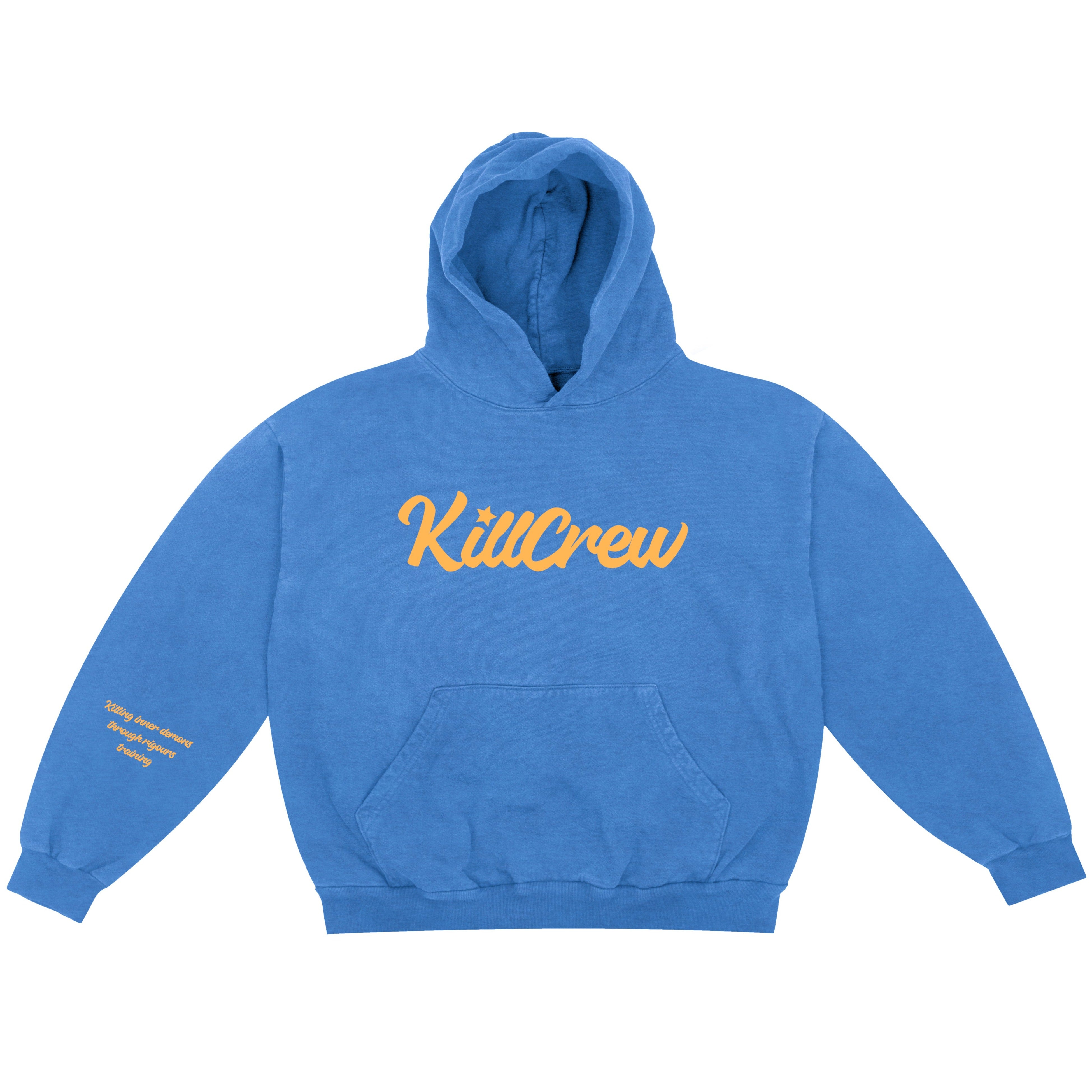 OVERSIZED LUX SCRIPT HOODIE - BLUE / GOLD