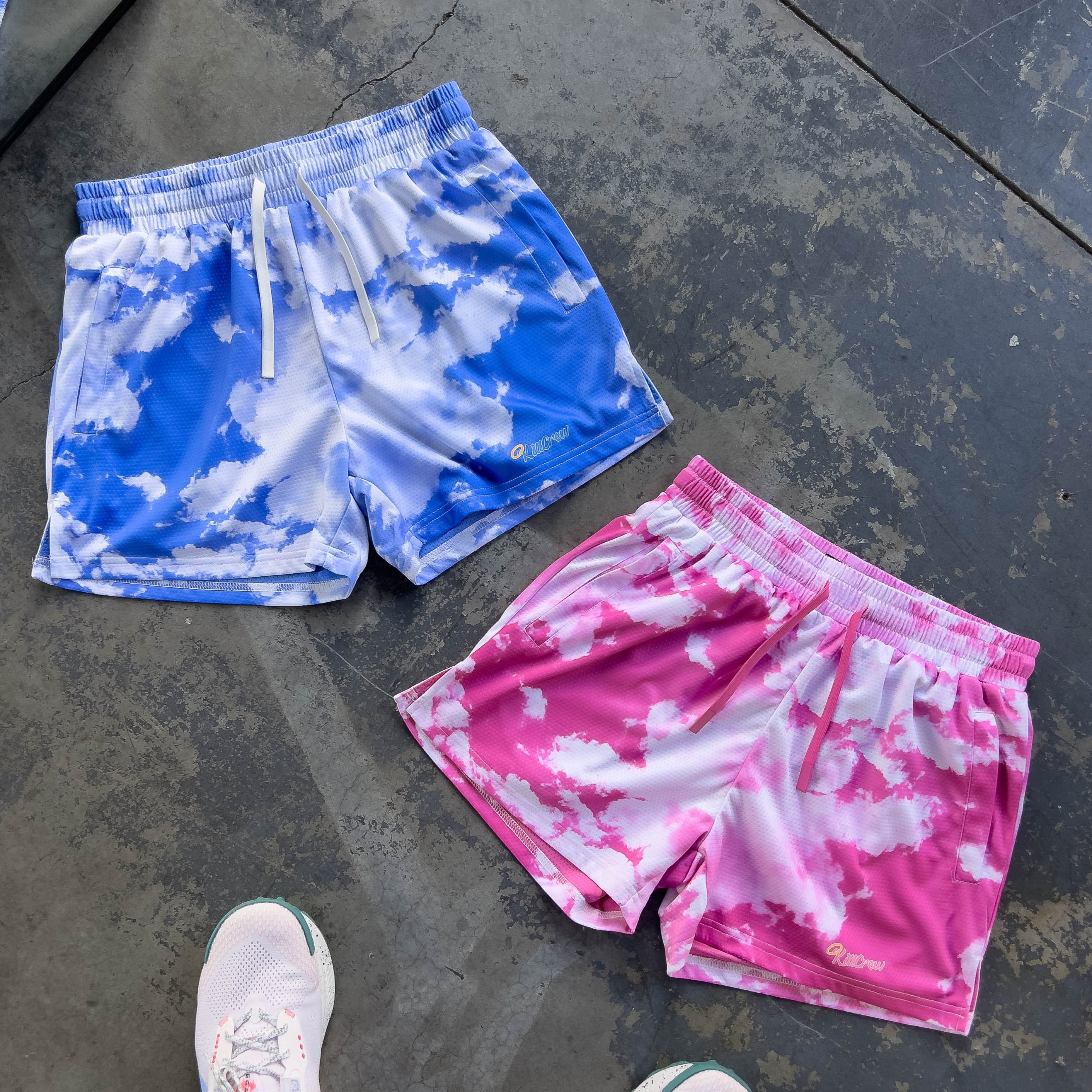 MUAY THAI SHORTS (MID THIGH CUT) CLOUD - PINK