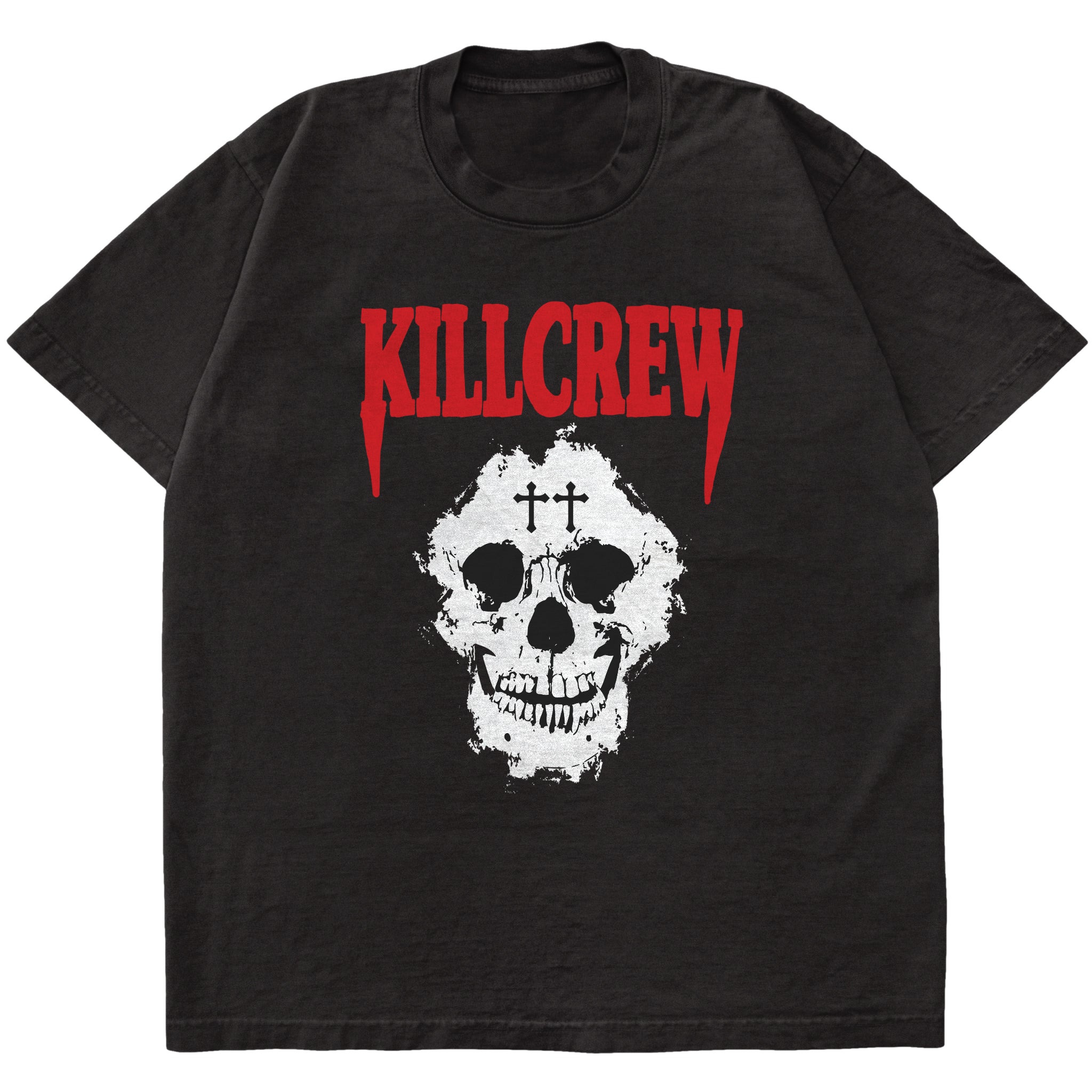 OVERSIZED KILL CREW SKULL T-SHIRT - BLACK / RED