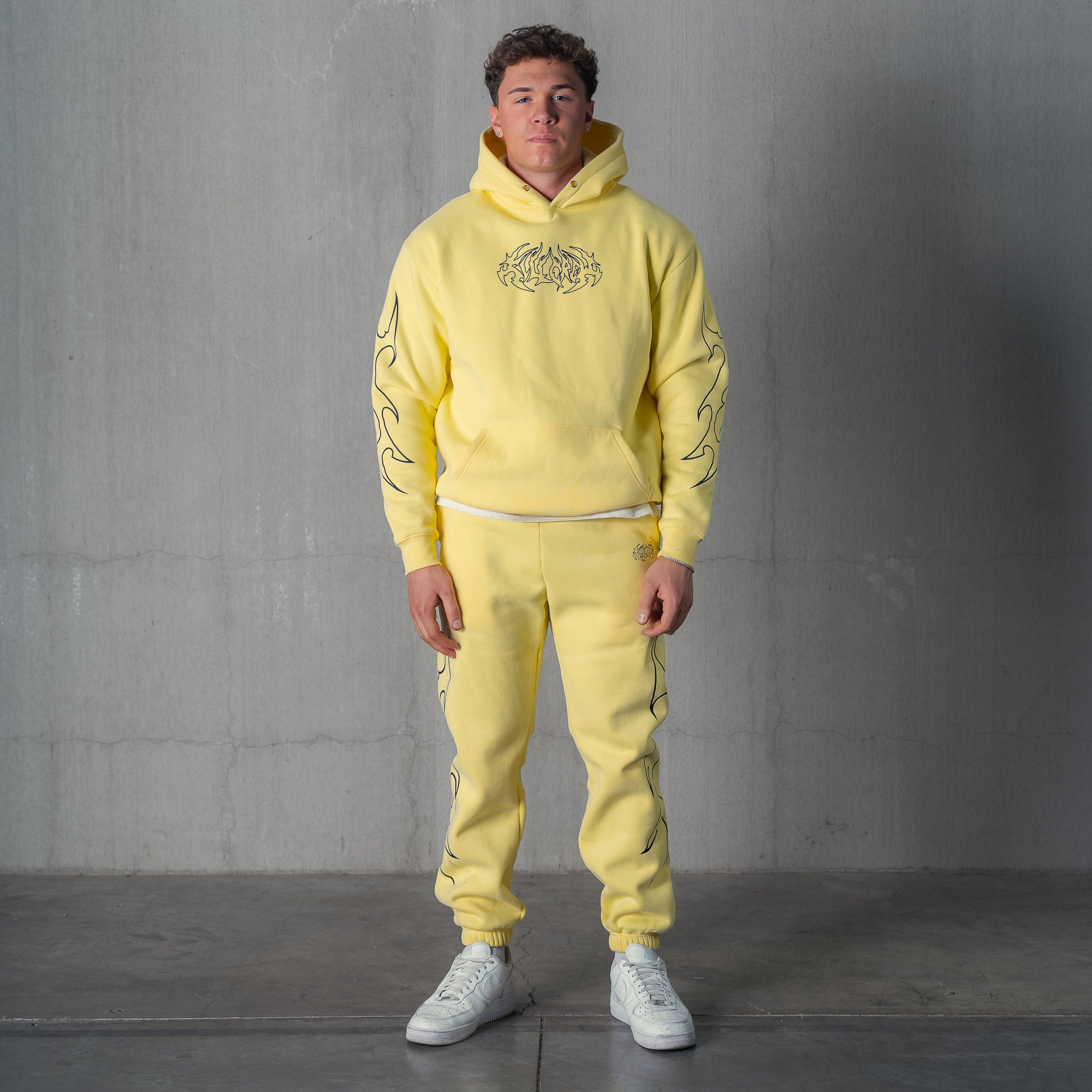 OVERSIZED LUX TRIBAL SWEATPANTS - YELLOW / BLACK