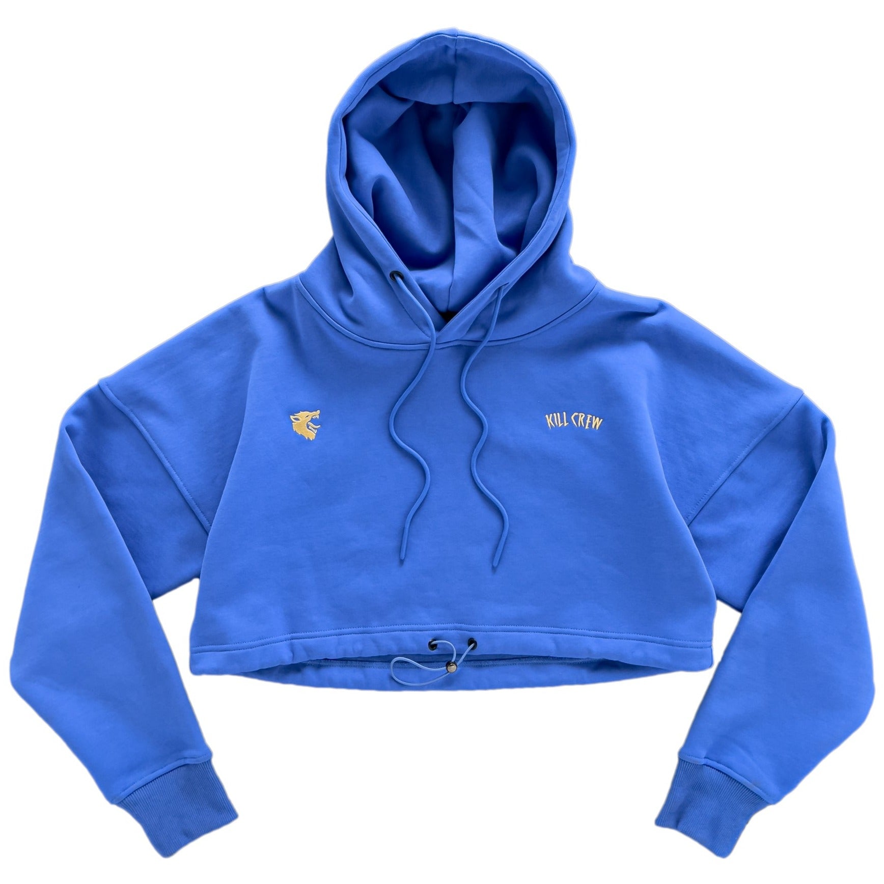 WOLF CROP HOODIE - BLUE