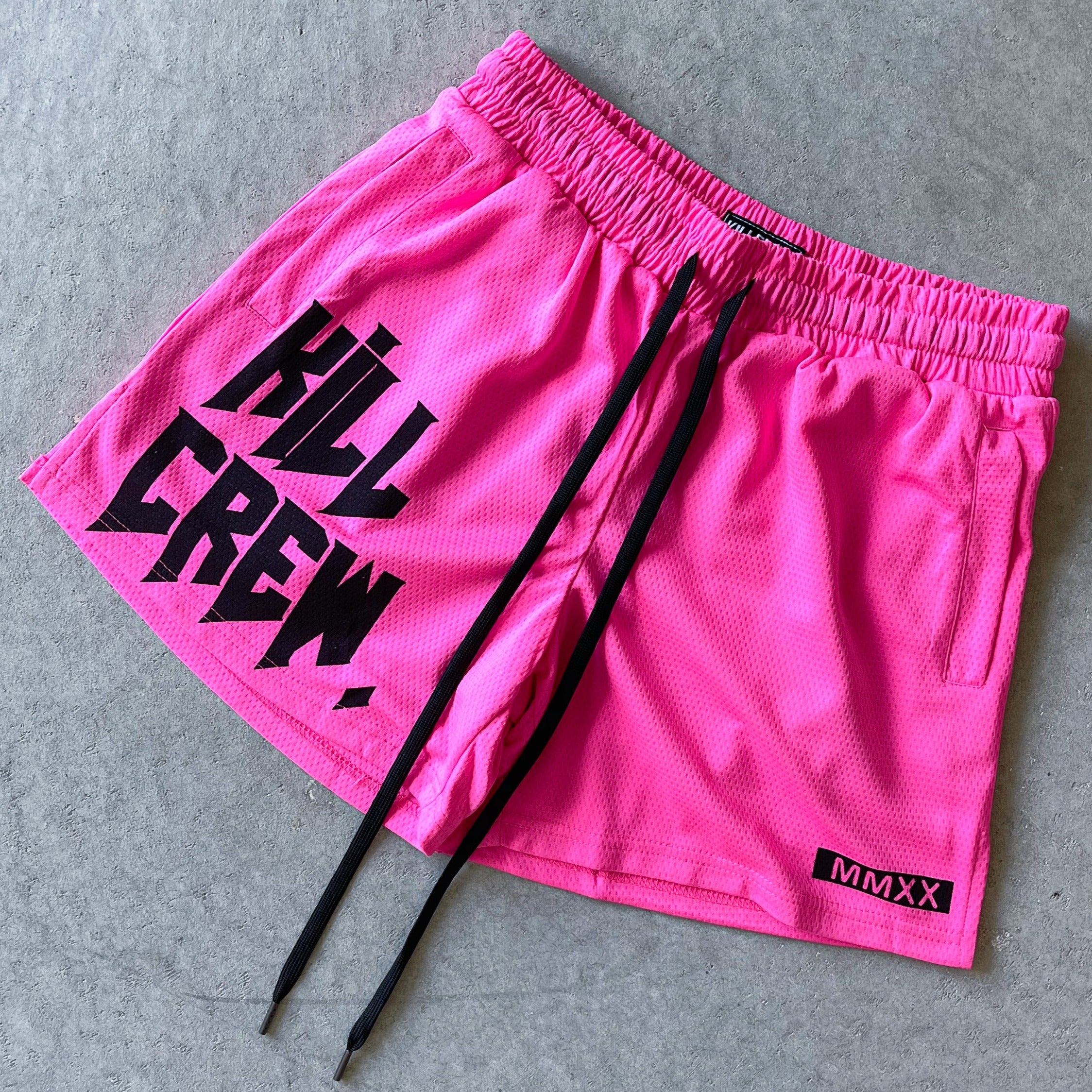 MUAY THAI SHORTS (MID THIGH CUT) - PINK