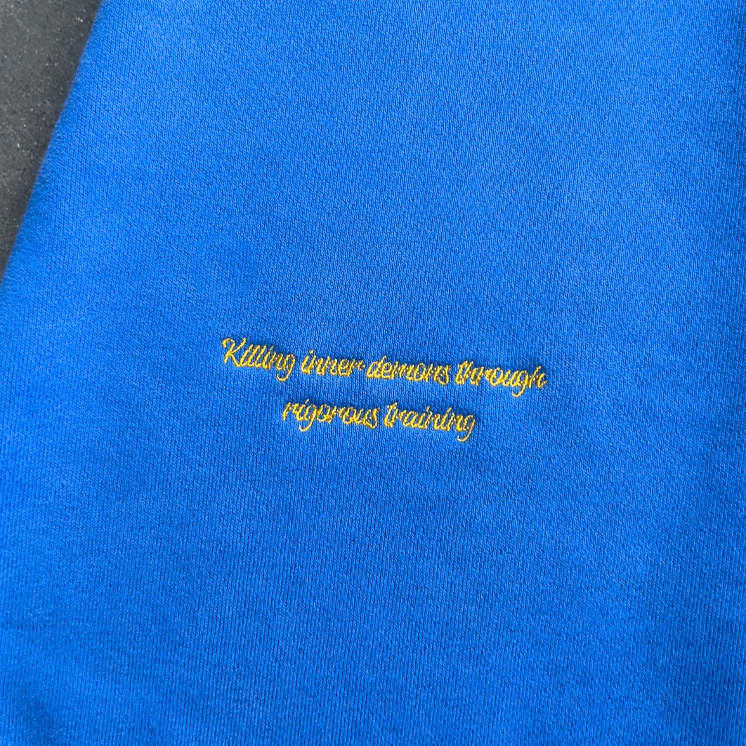 OVERSIZED LUX SCRIPT HOODIE - BLUE / GOLD