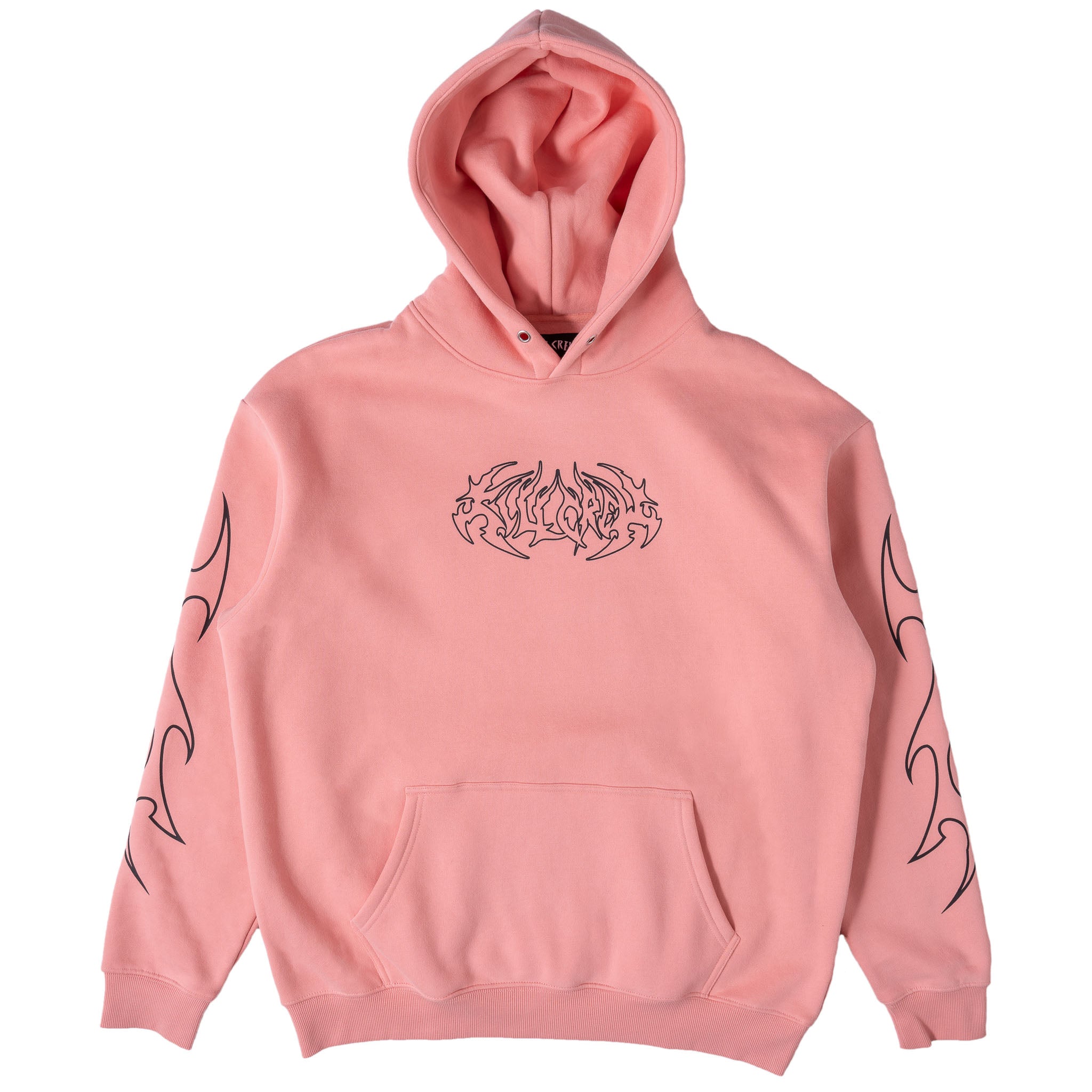 OVERSIZED LUX TRIBAL HOODIE - PINK / BLACK