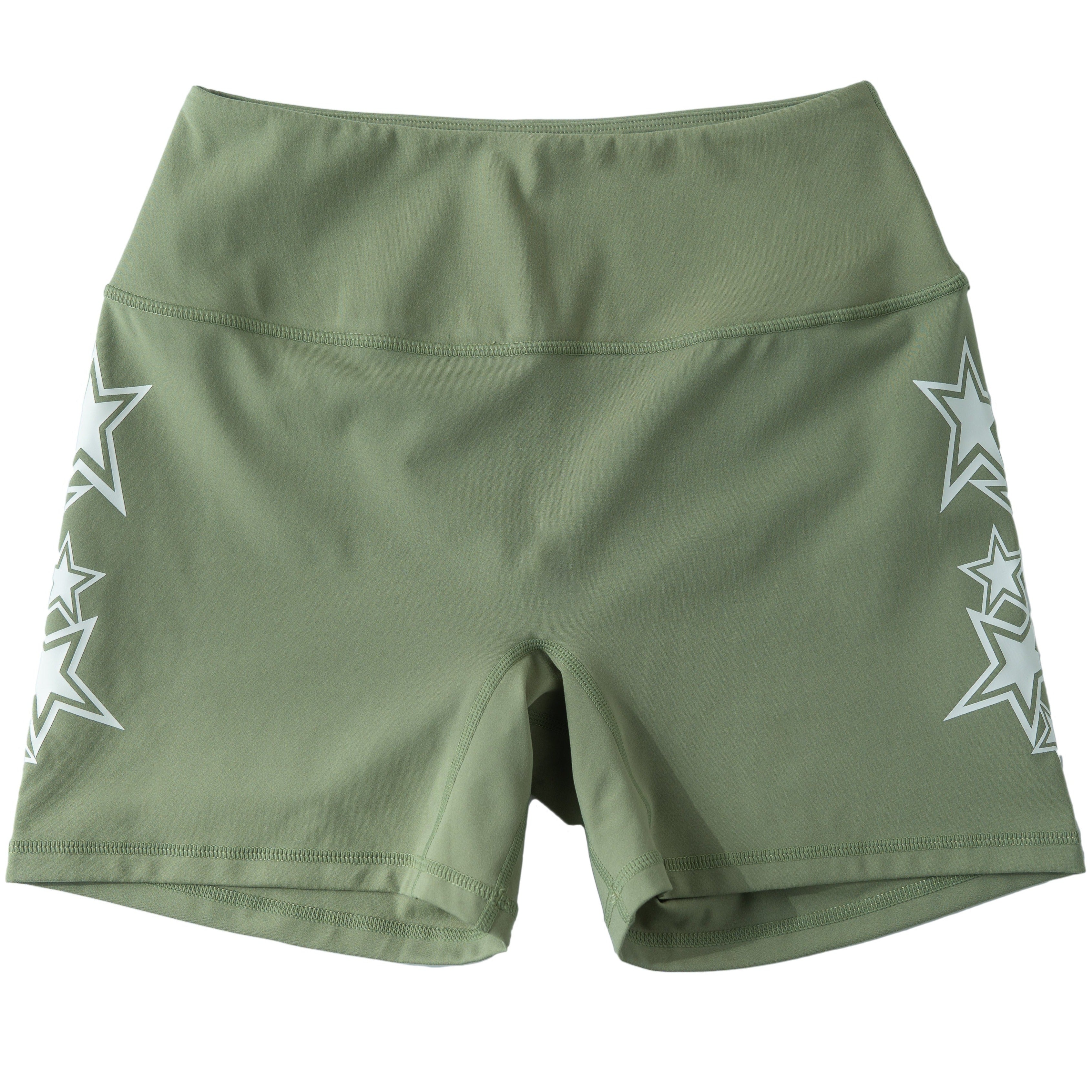 STAR BOY BIKER SHORTS - GREEN / WHITE