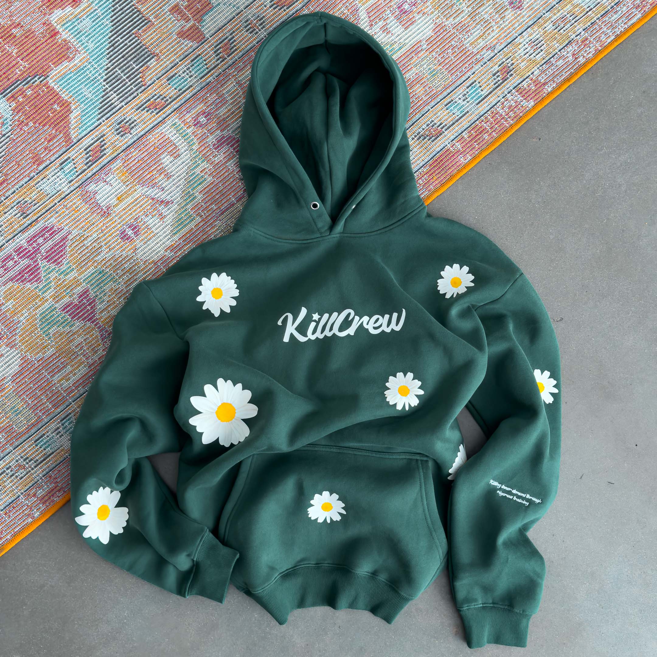 OVERSIZED LUX DAISY HOODIE - GREEN