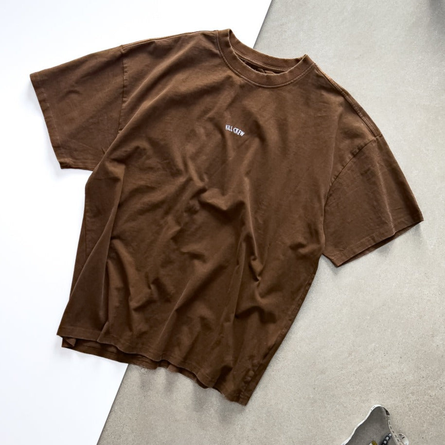 OVERSIZED LUX SIMPLE T-SHIRT - BROWN