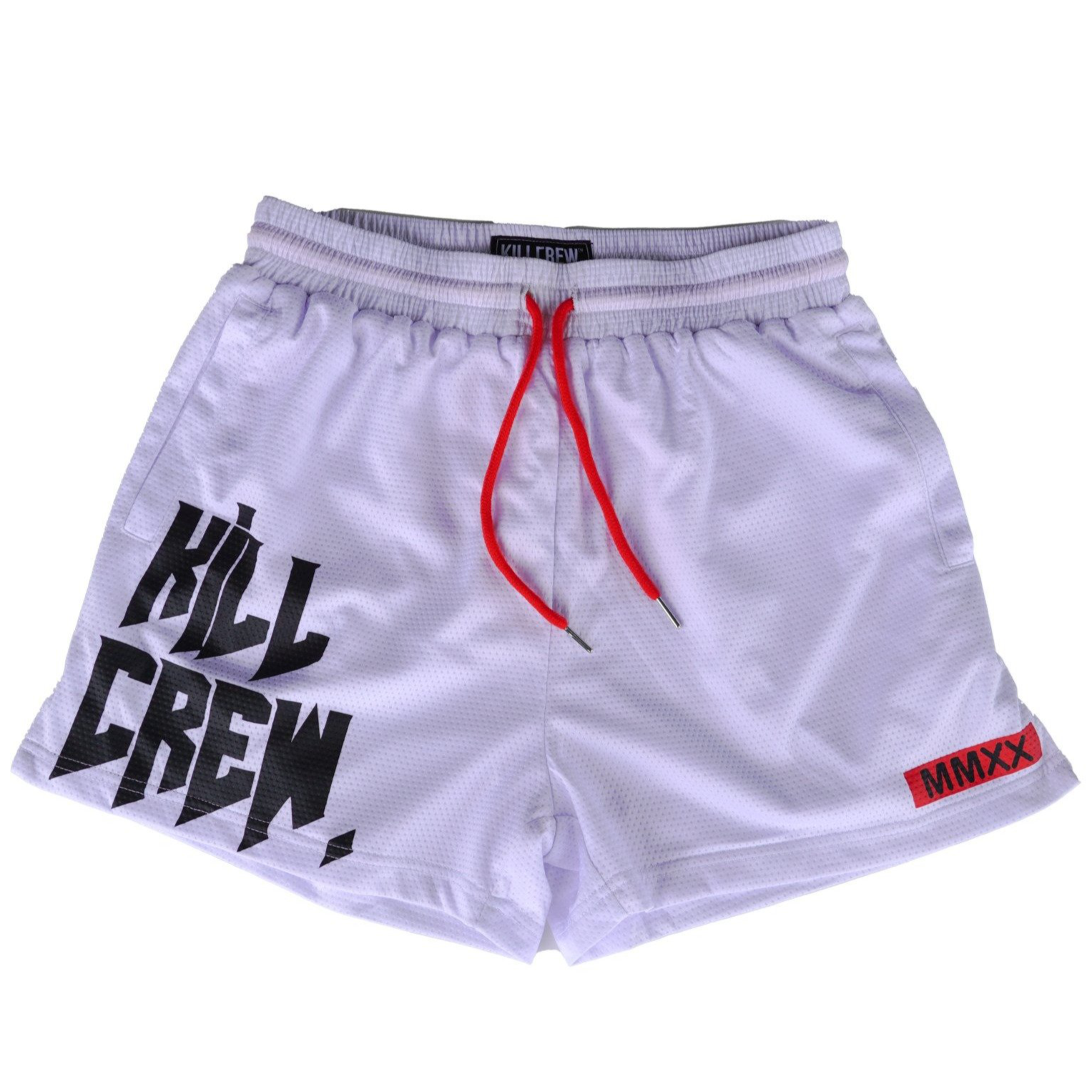 MUAY THAI SHORTS (MID THIGH CUT) - WHITE