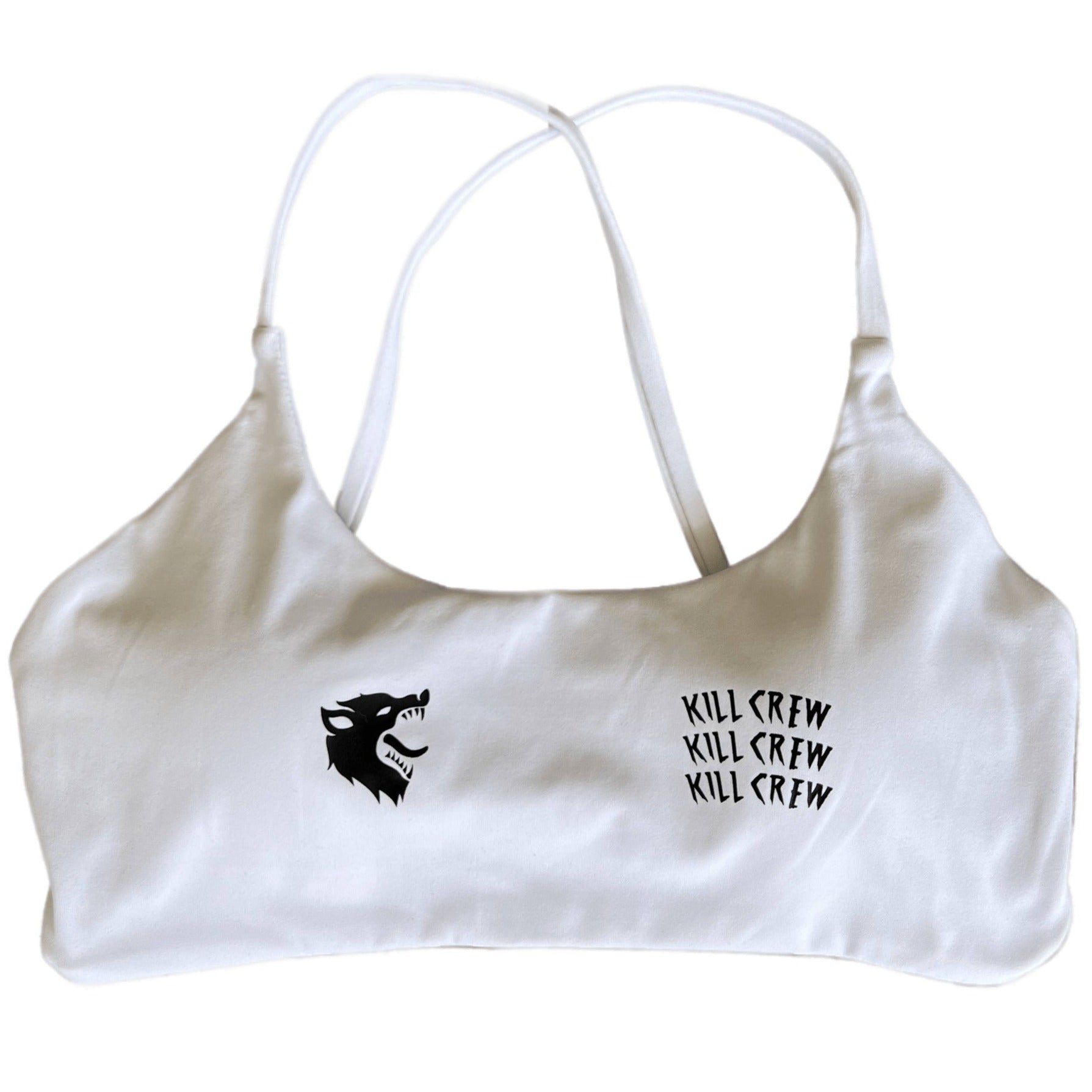 WOLF LOW SUPPORT SPORTS BRA -  WHITE / BLACK