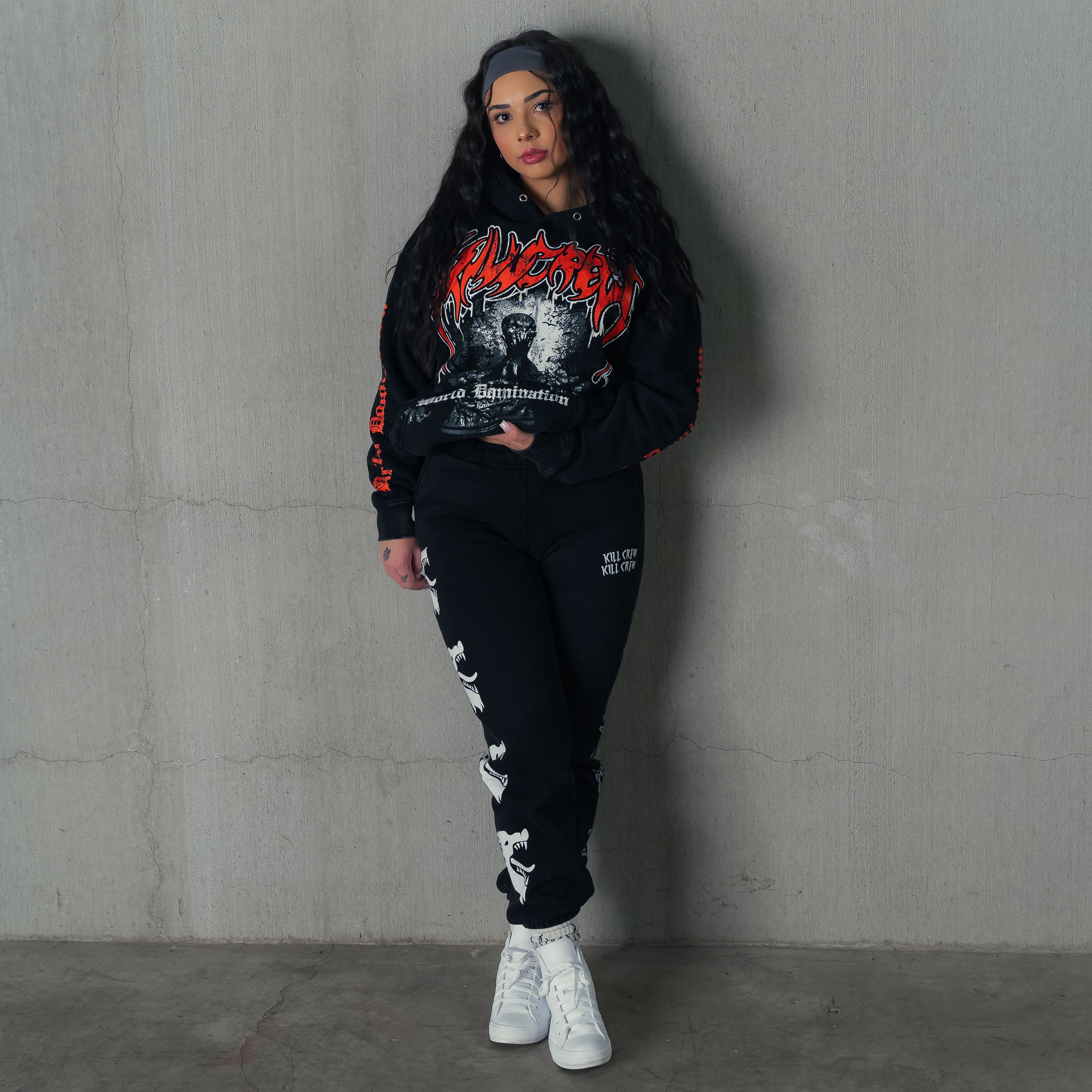 OVERSIZED LUX GHOUL HOODIE - BLACK