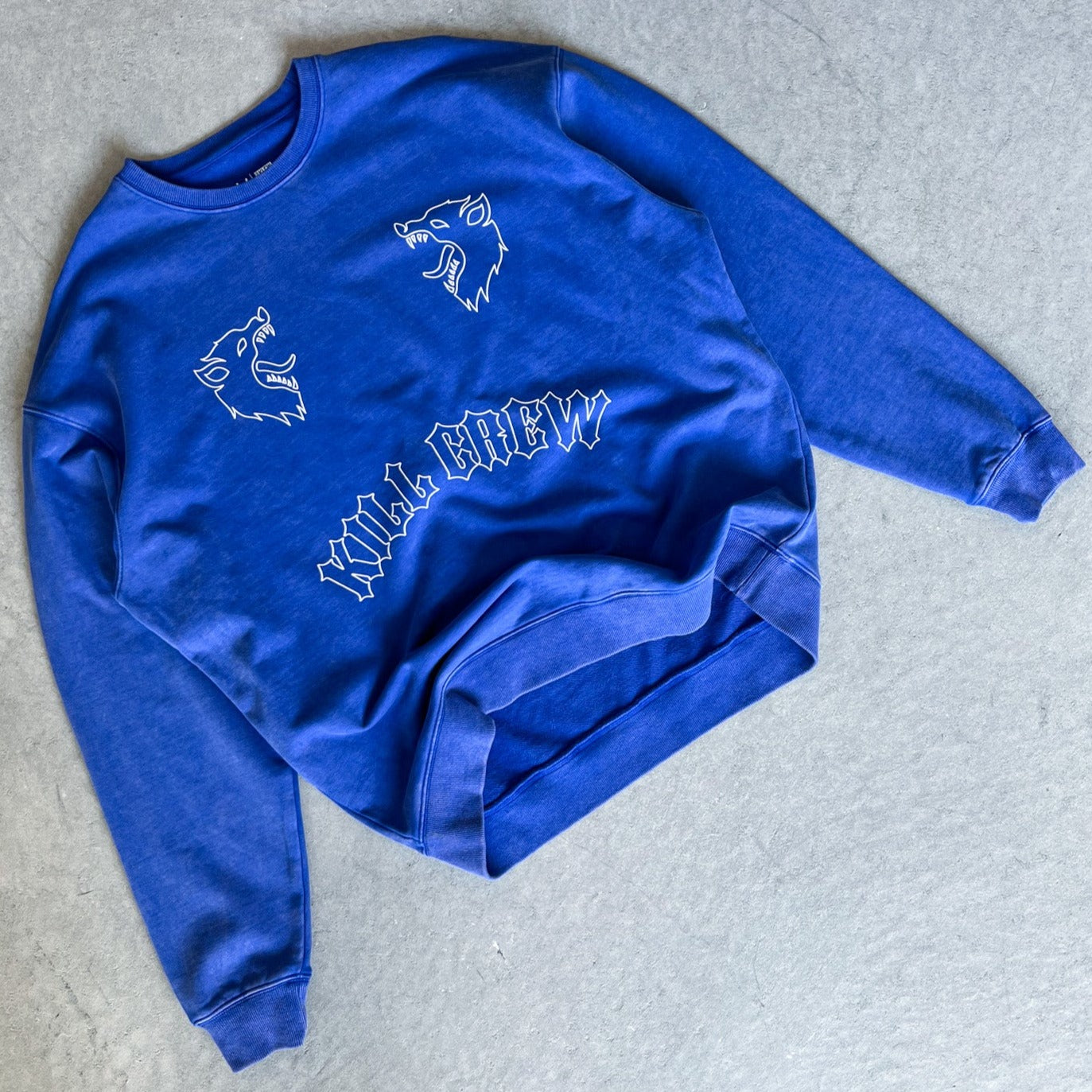 HEAVYWEIGHT LUX TWO WOLVES CREW NECK - BLUE