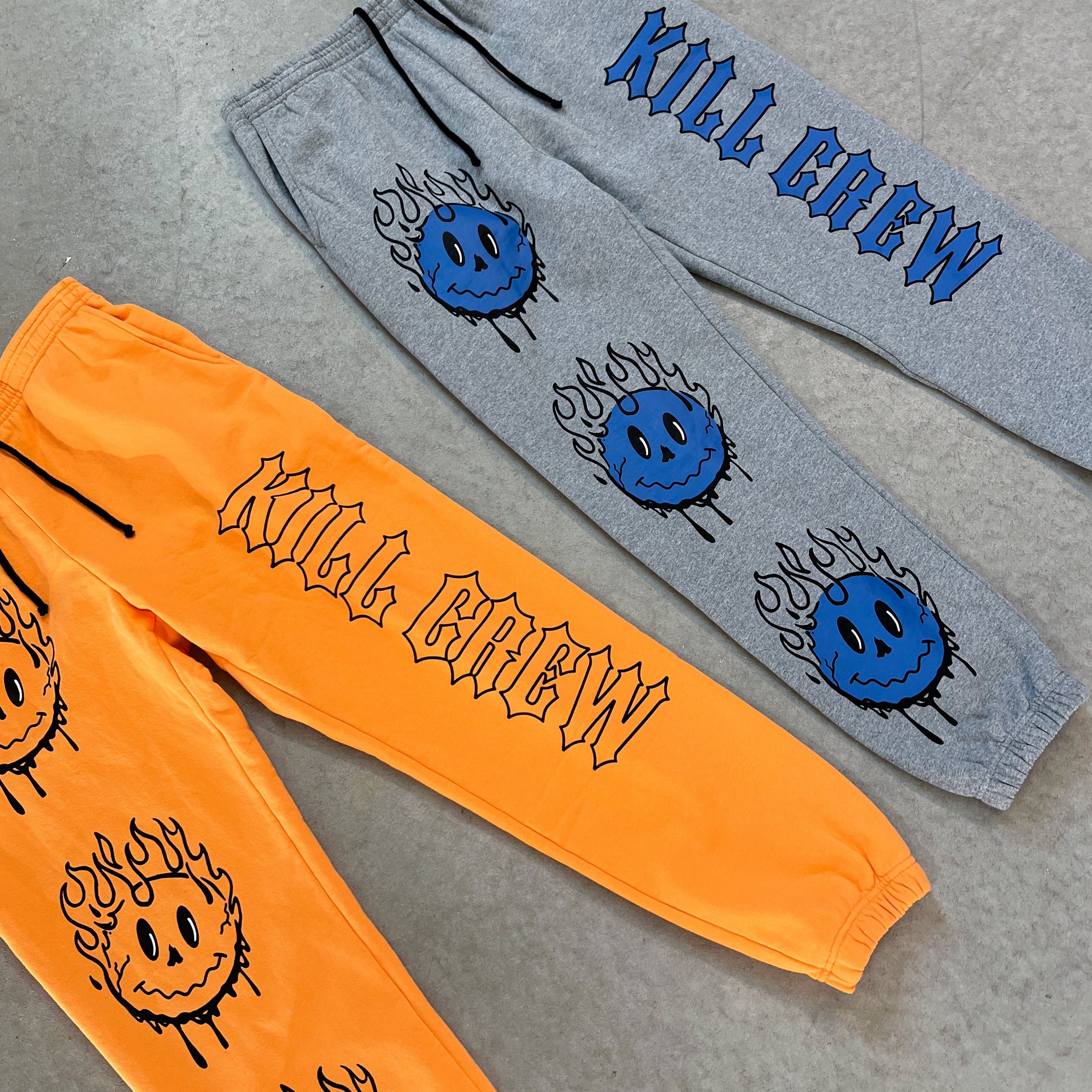 HEAVYWEIGHT LUX SMILEY SWEATPANTS FLAME - ORANGE / BLACK