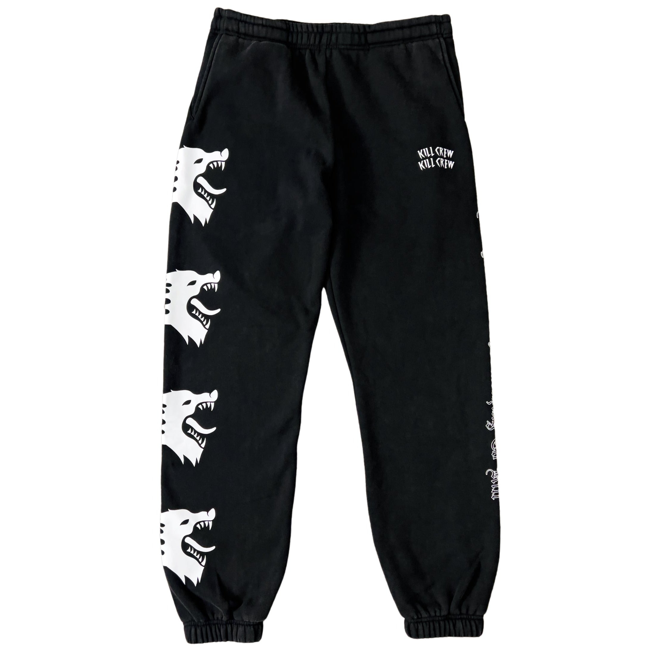 HEAVYWEIGHT LUX WAR WOLF SWEATPANTS - BLACK