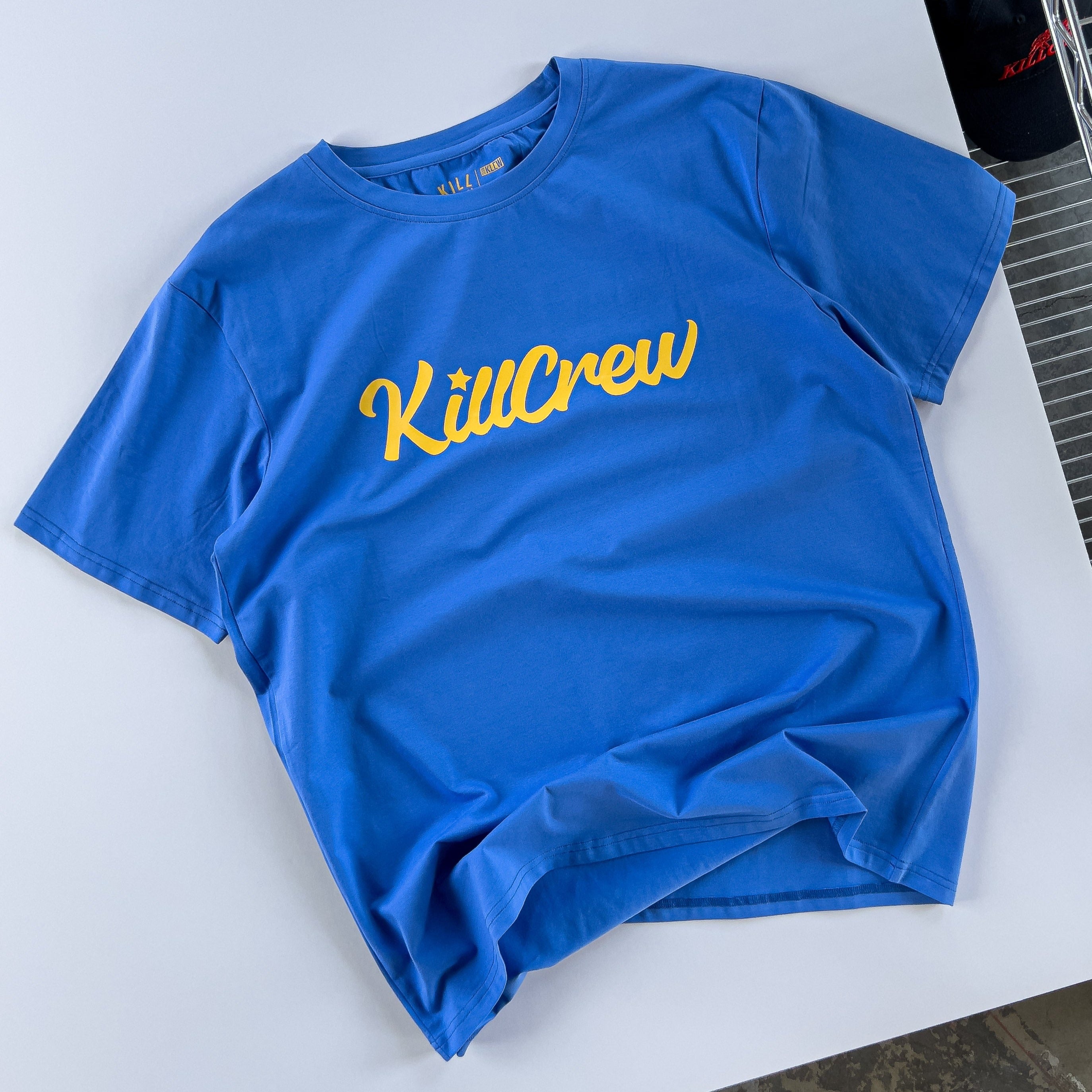 SCRIPT T-SHIRT - BLUE / GOLD