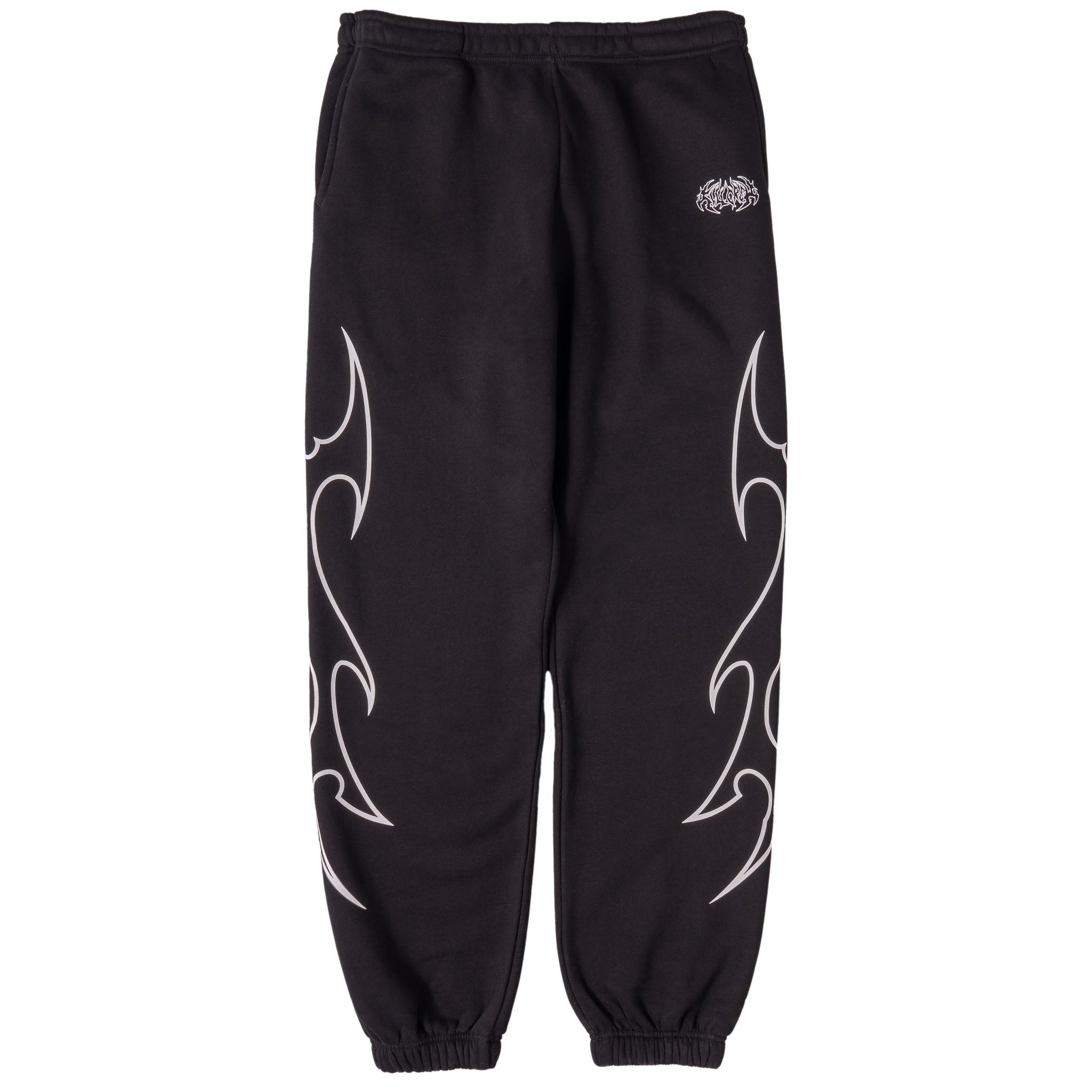 OVERSIZED LUX TRIBAL SWEATPANTS - BLACK / WHITE