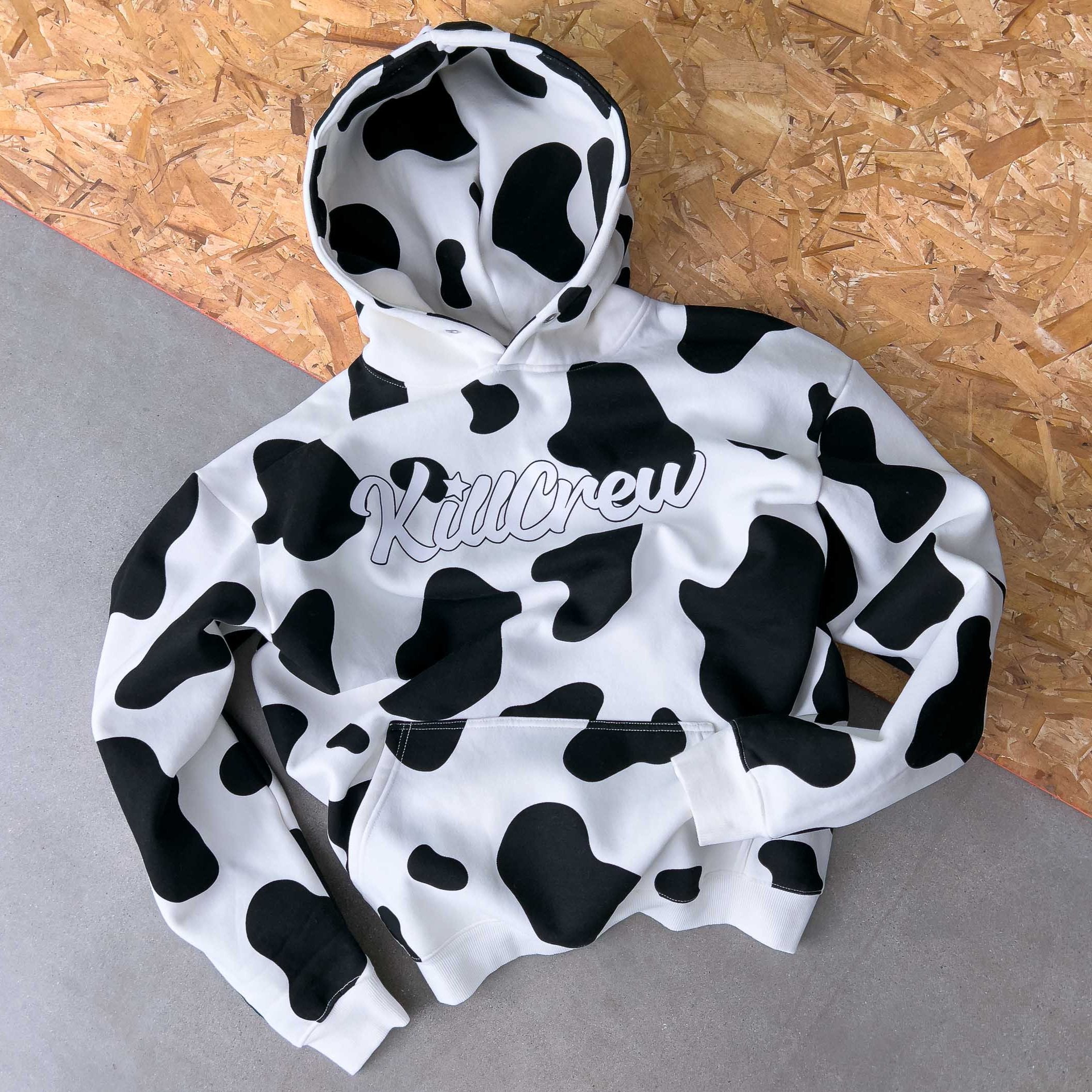 OVERSIZED LUX MOO MOO HOODIE - BLACK