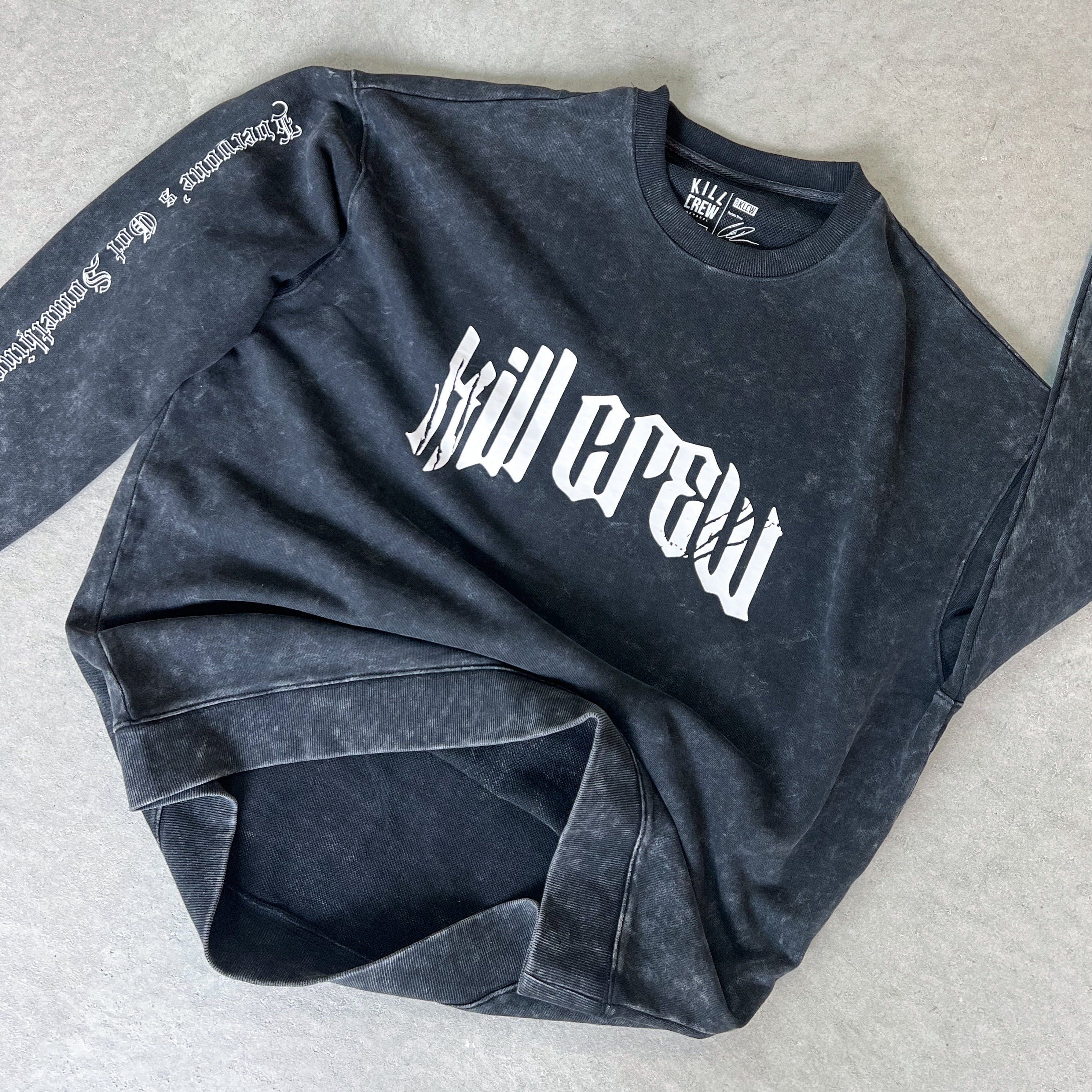 HEAVYWEIGHT LUX LONE WOLF CREW NECK - BLACK / WHITE