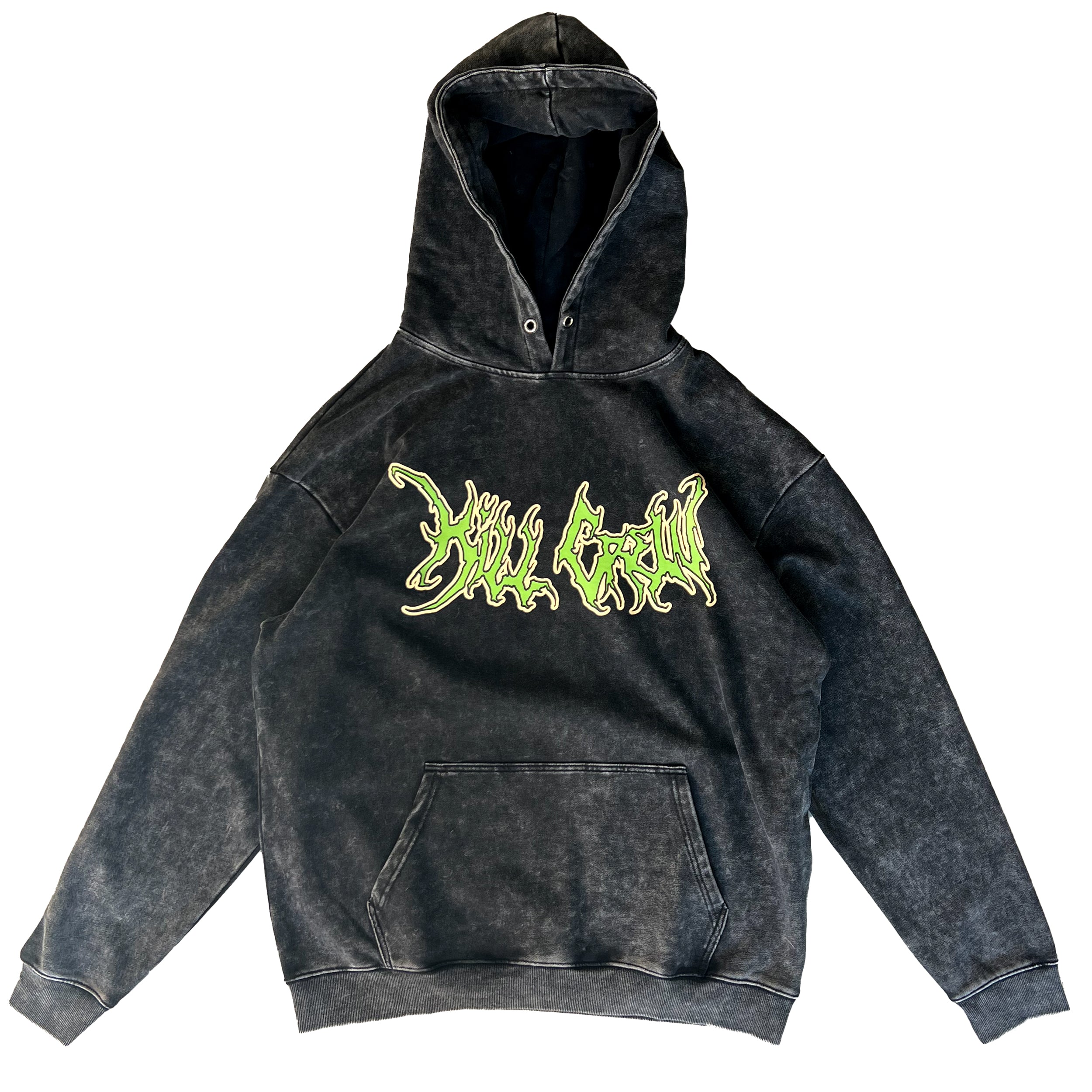 OVERSIZED LUX WOLF HOODIE - BLACK / GREEN