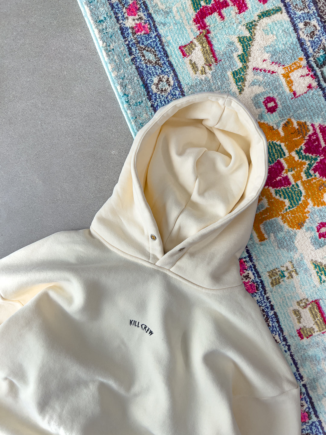 OVERSIZED LUX SIMPLE HOODIE - CREAM