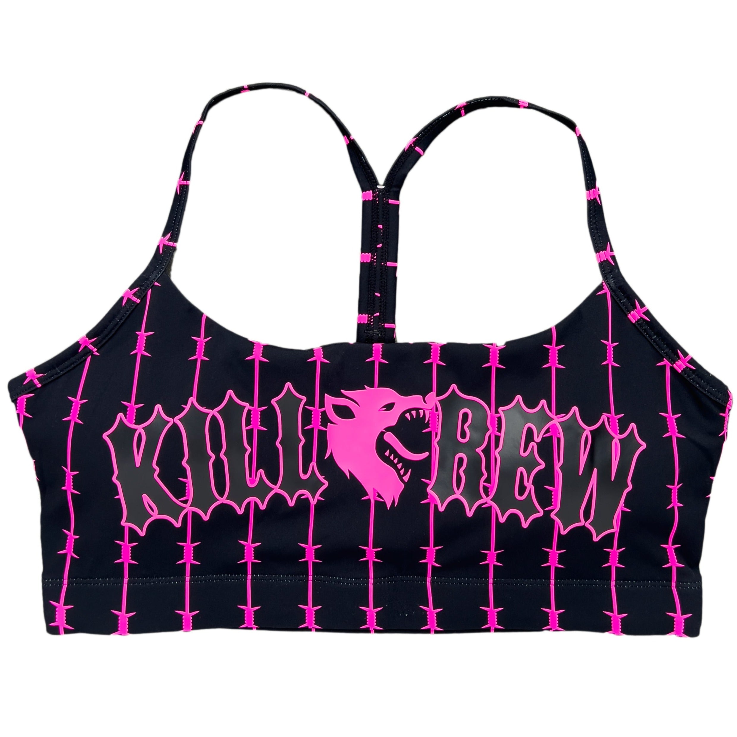 BARBWIRE SPORTS BRA - BLACK / PINK