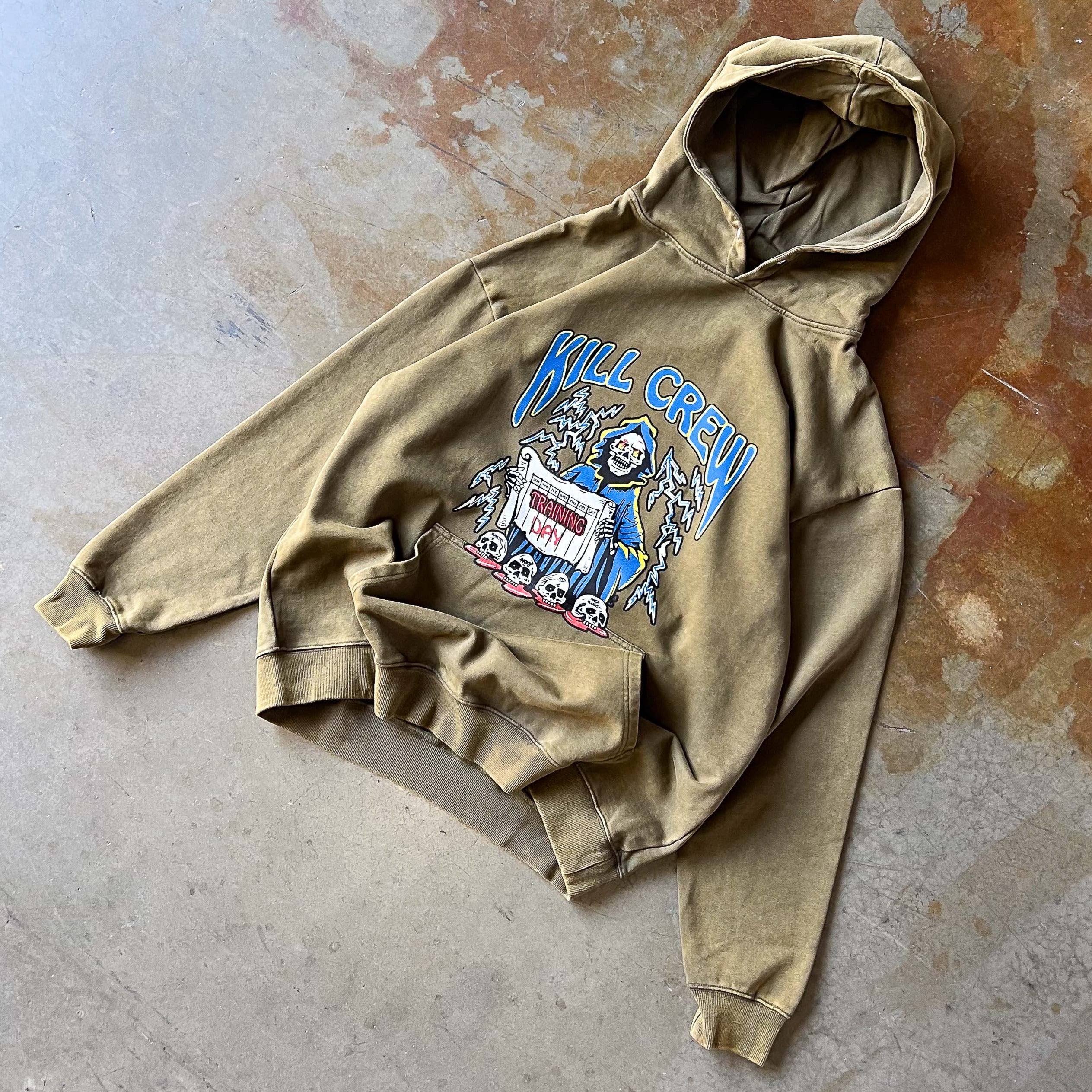 OVERSIZED LUX TRAINING DAY HOODIE - OLIVE