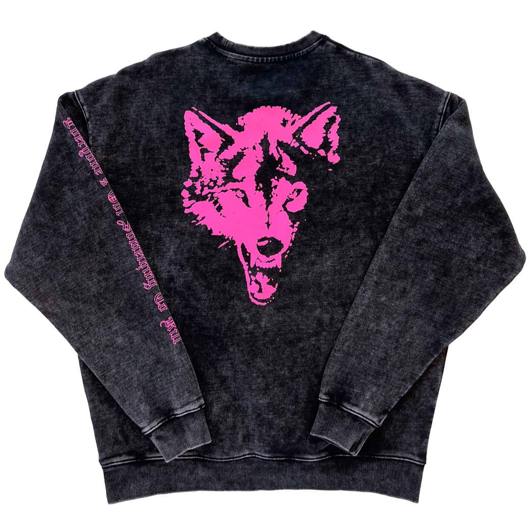 HEAVYWEIGHT LUX CLASSIC CREW NECK - BLACK / PINK