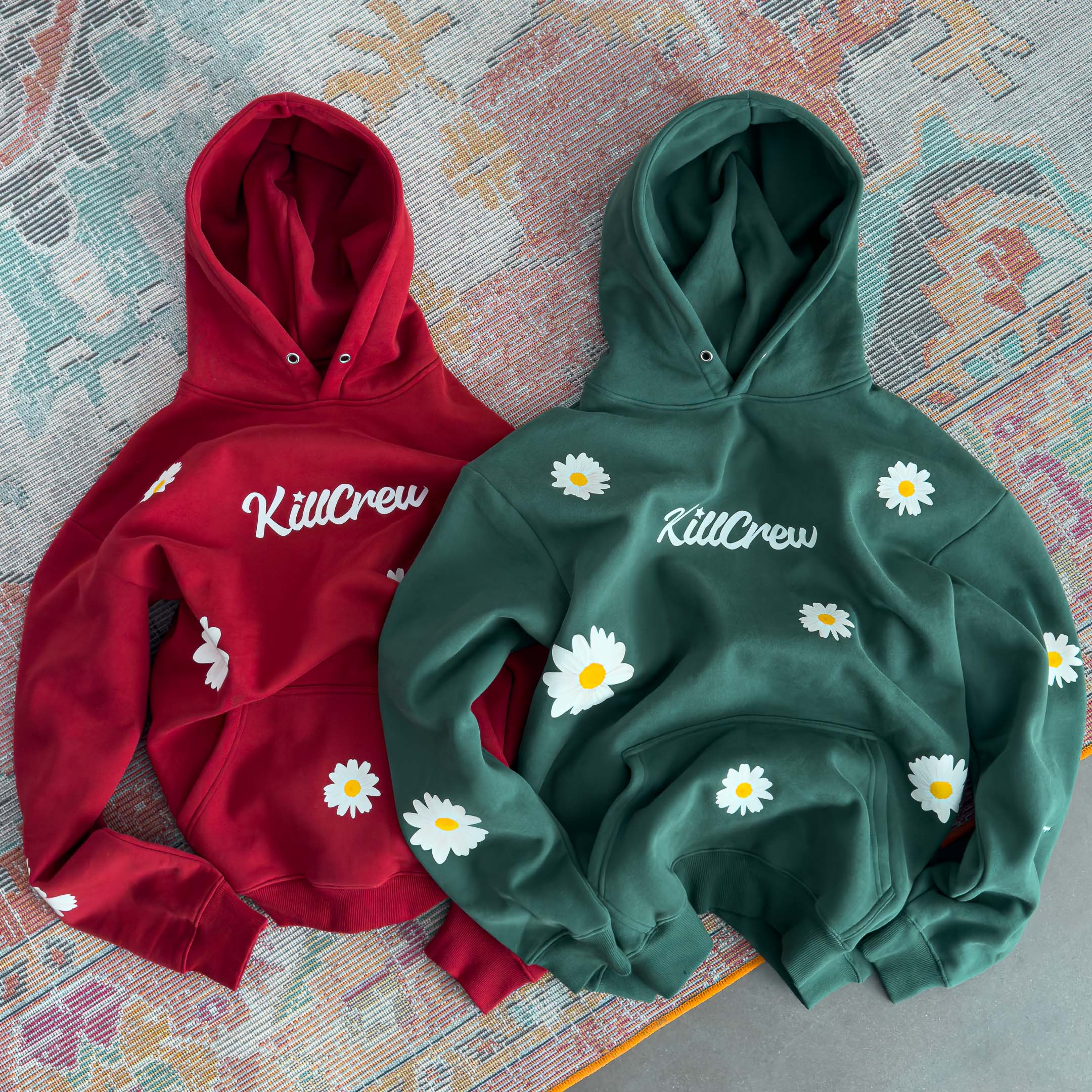 OVERSIZED LUX DAISY HOODIE - GREEN