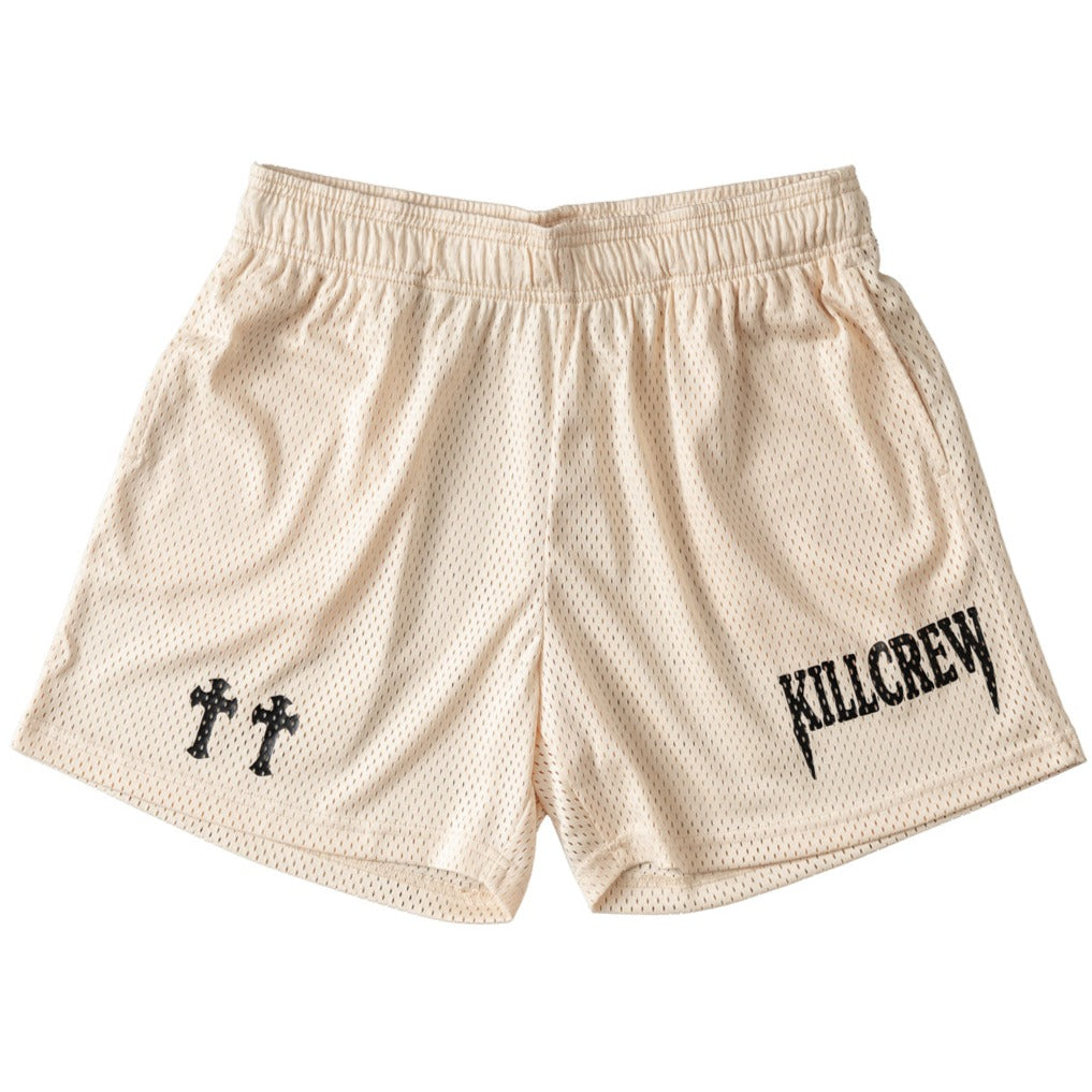 VENTED MESH SHORTS MEDIEVAL - CREAM / BLACK