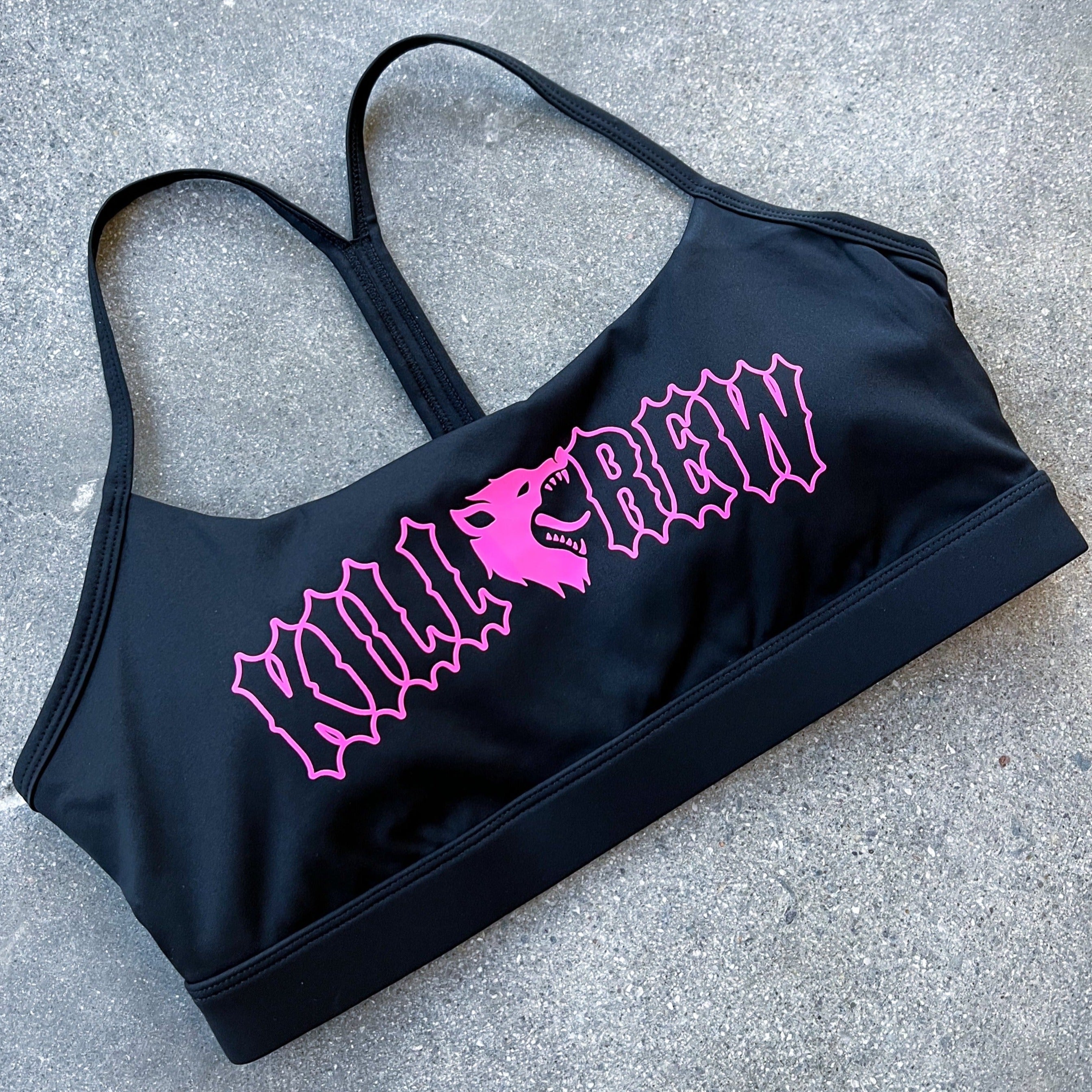 CLASSIC SPORTS BRA - BLACK / PINK