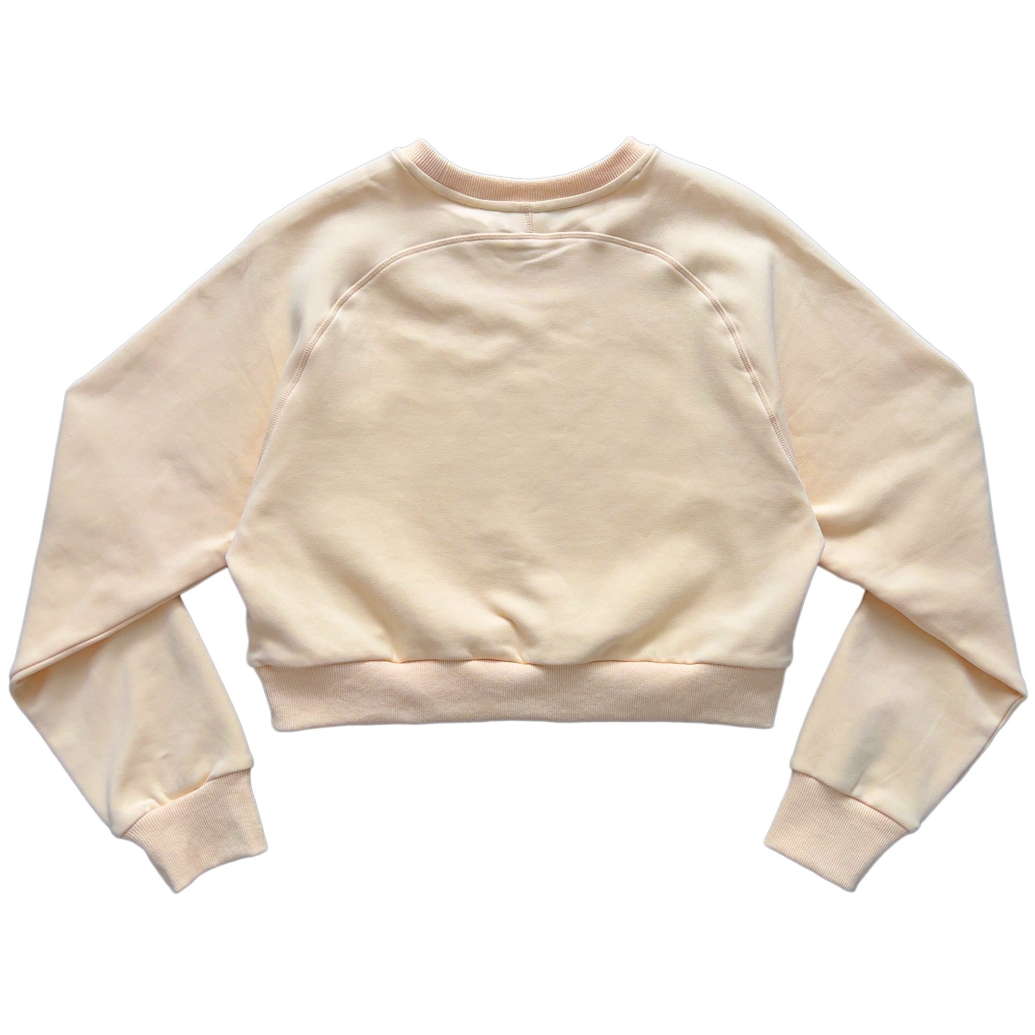 SCRIPT CROP CREW NECK - CREAM