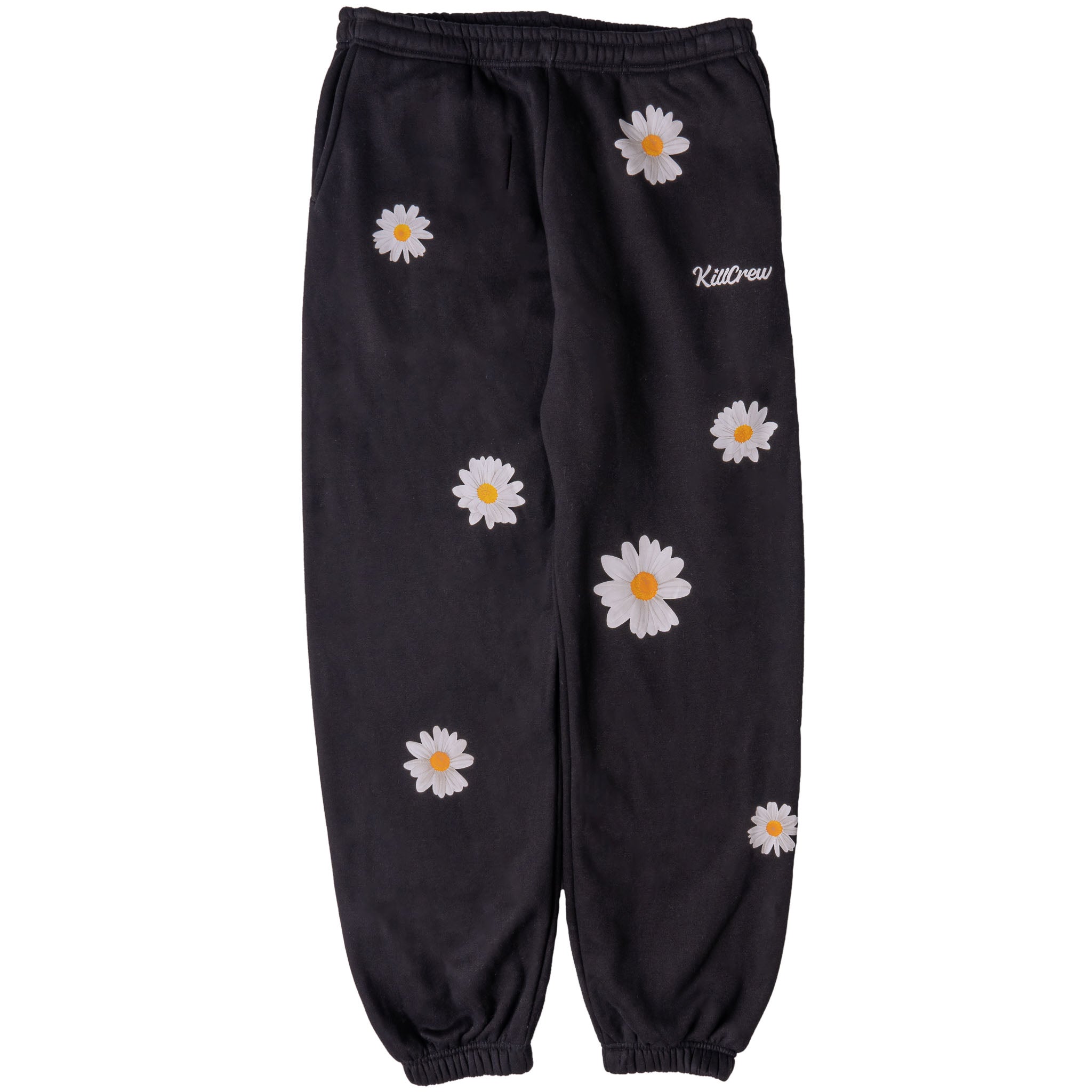 OVERSIZED LUX DAISY SWEATPANTS - BLACK