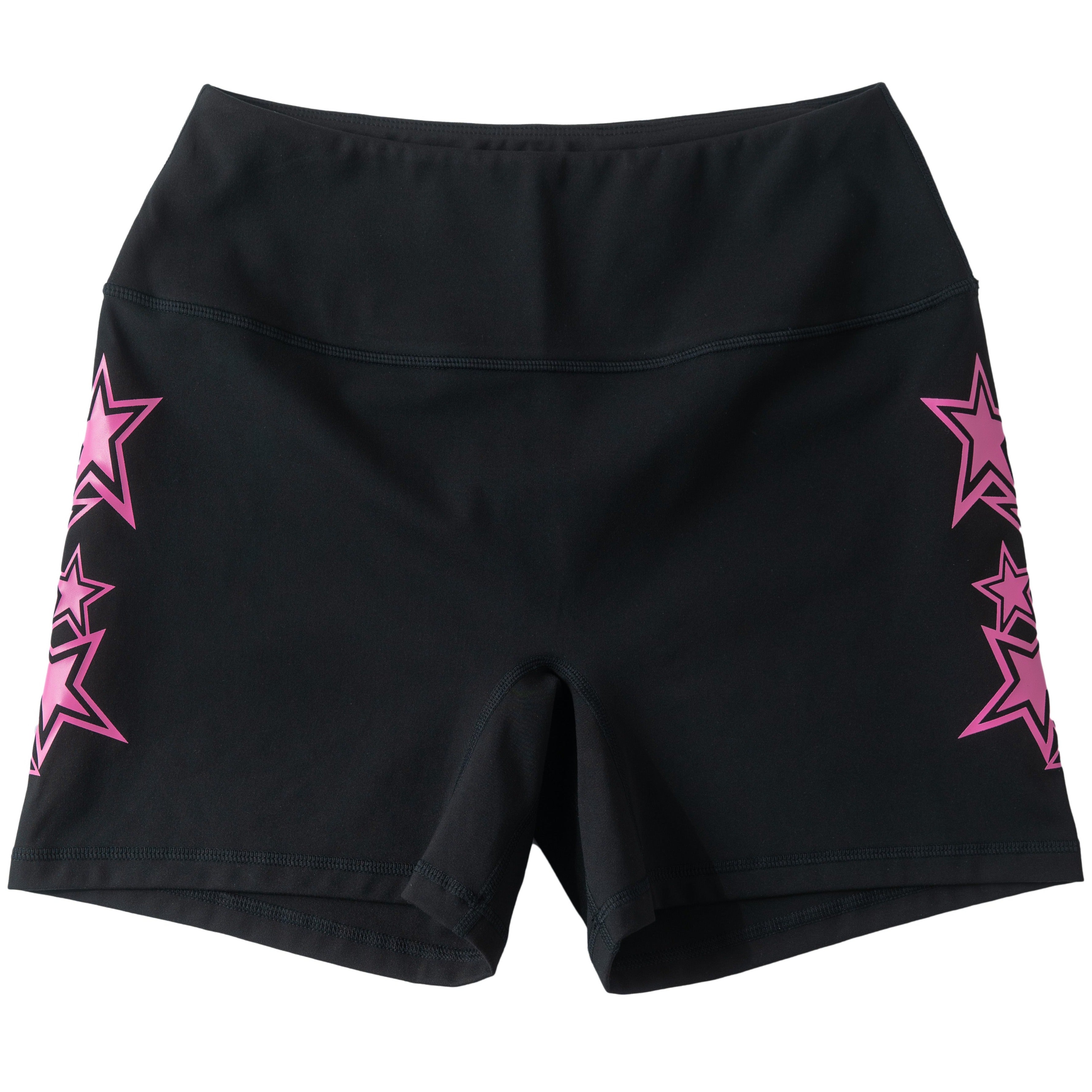 STAR BOY BIKER SHORTS - BLACK / PINK