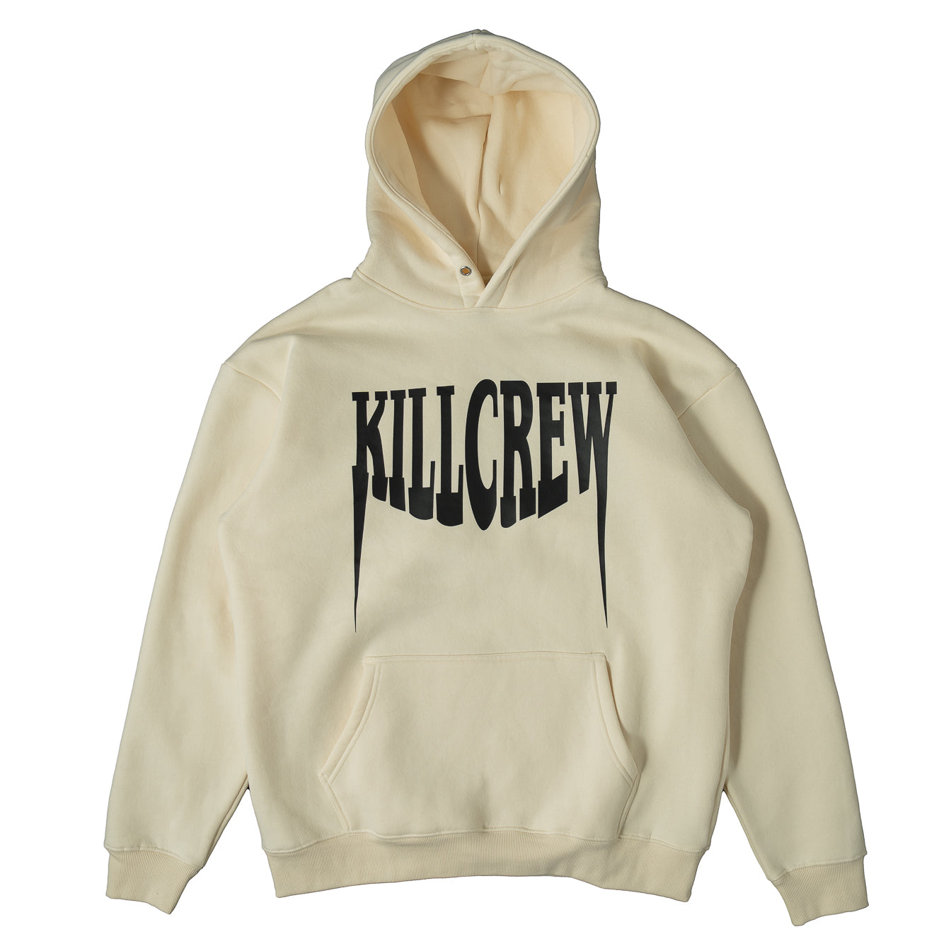 OVERSIZED LUX FANGS HOODIE - CREAM / BLACK