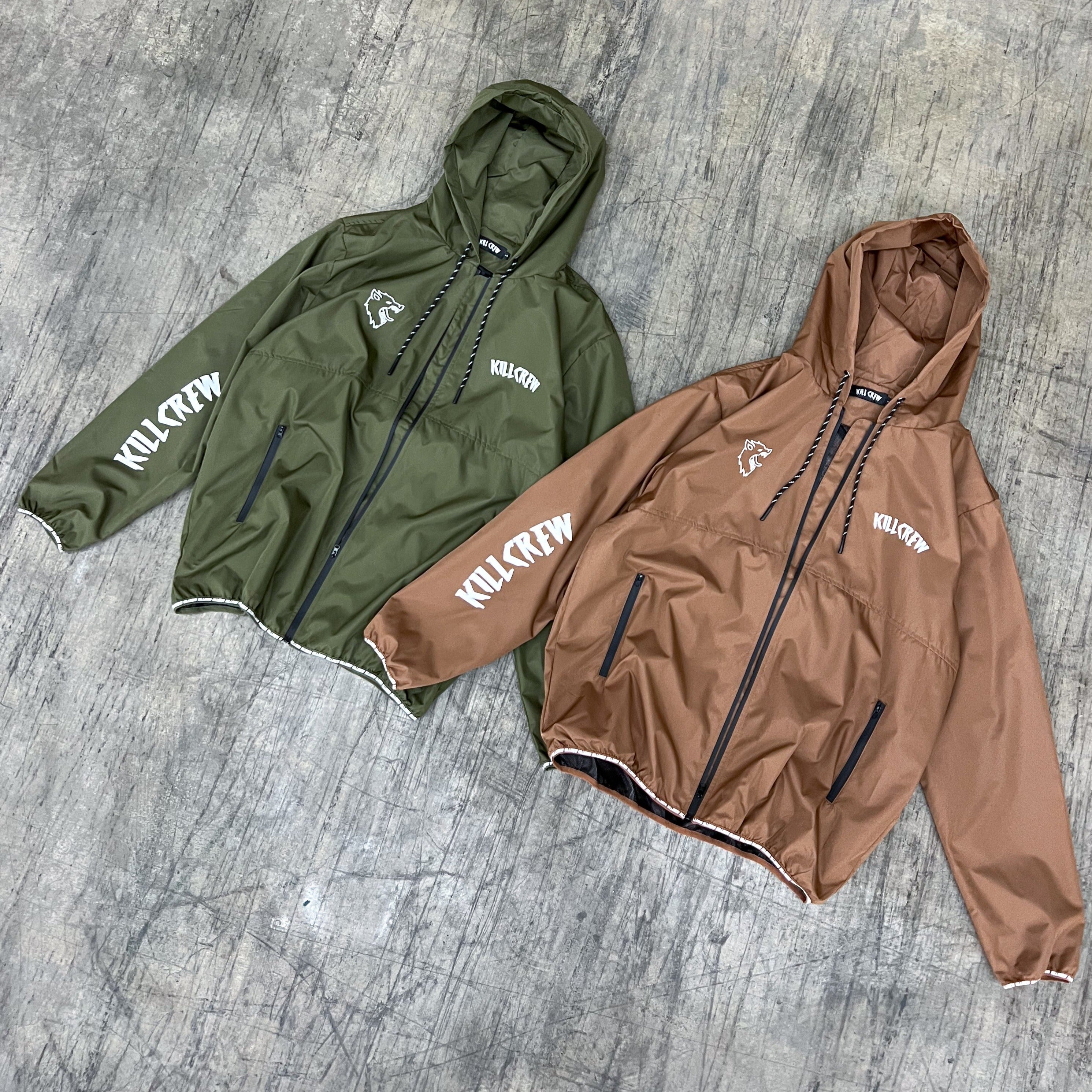 WOLF QUICK DRY WINDBREAKER - BROWN / WHITE