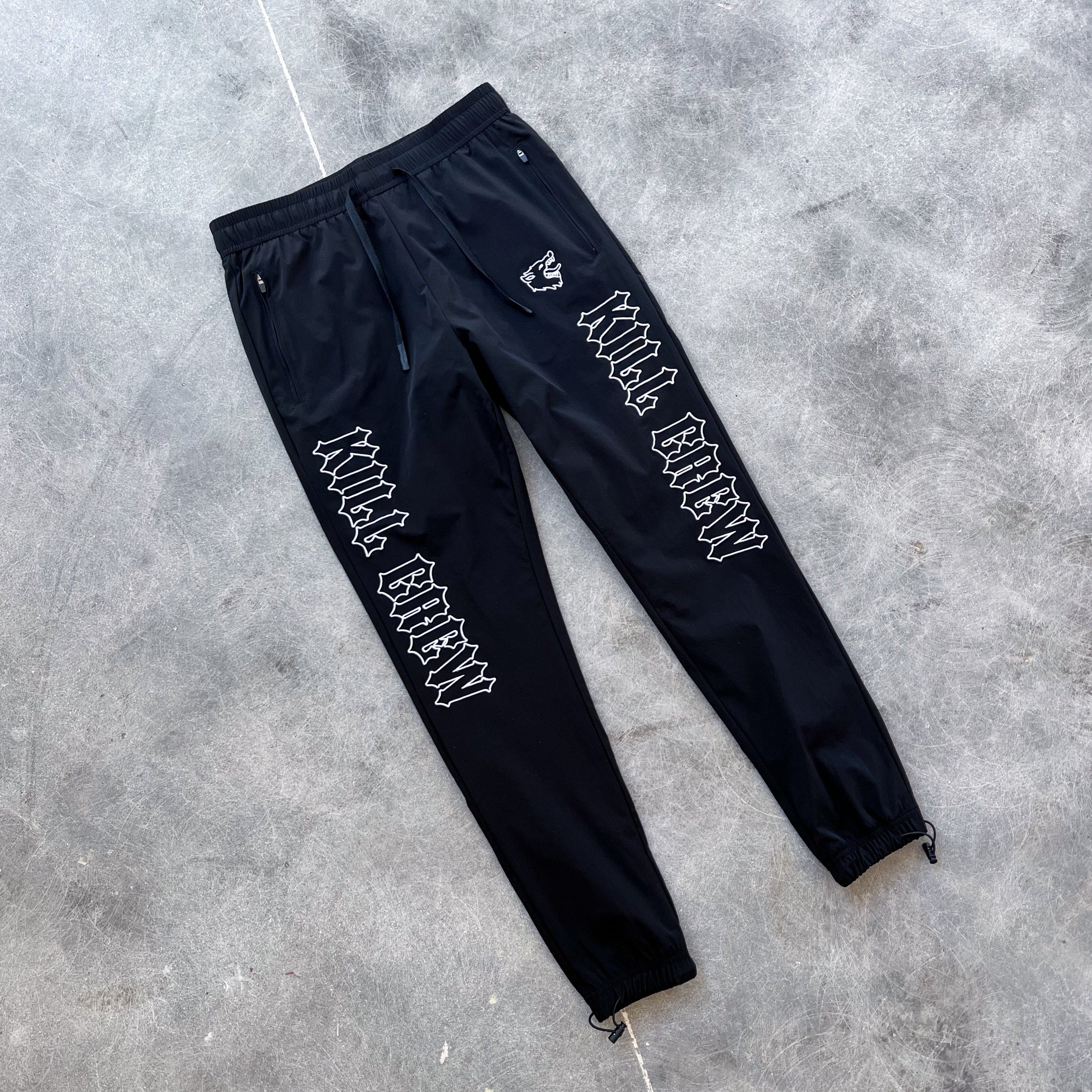 NYLON TECH PANTS v2 - BLACK / WHITE