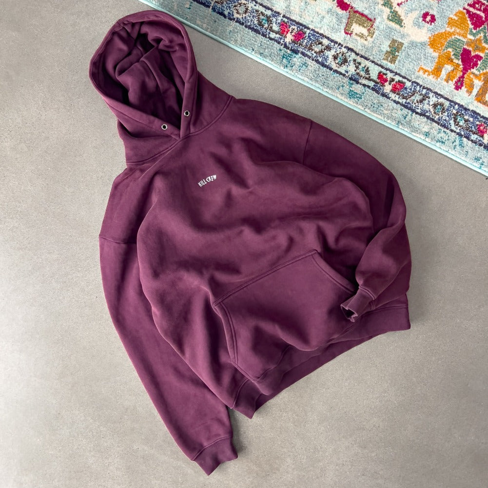 OVERSIZED LUX SIMPLE HOODIE - BURGUNDY