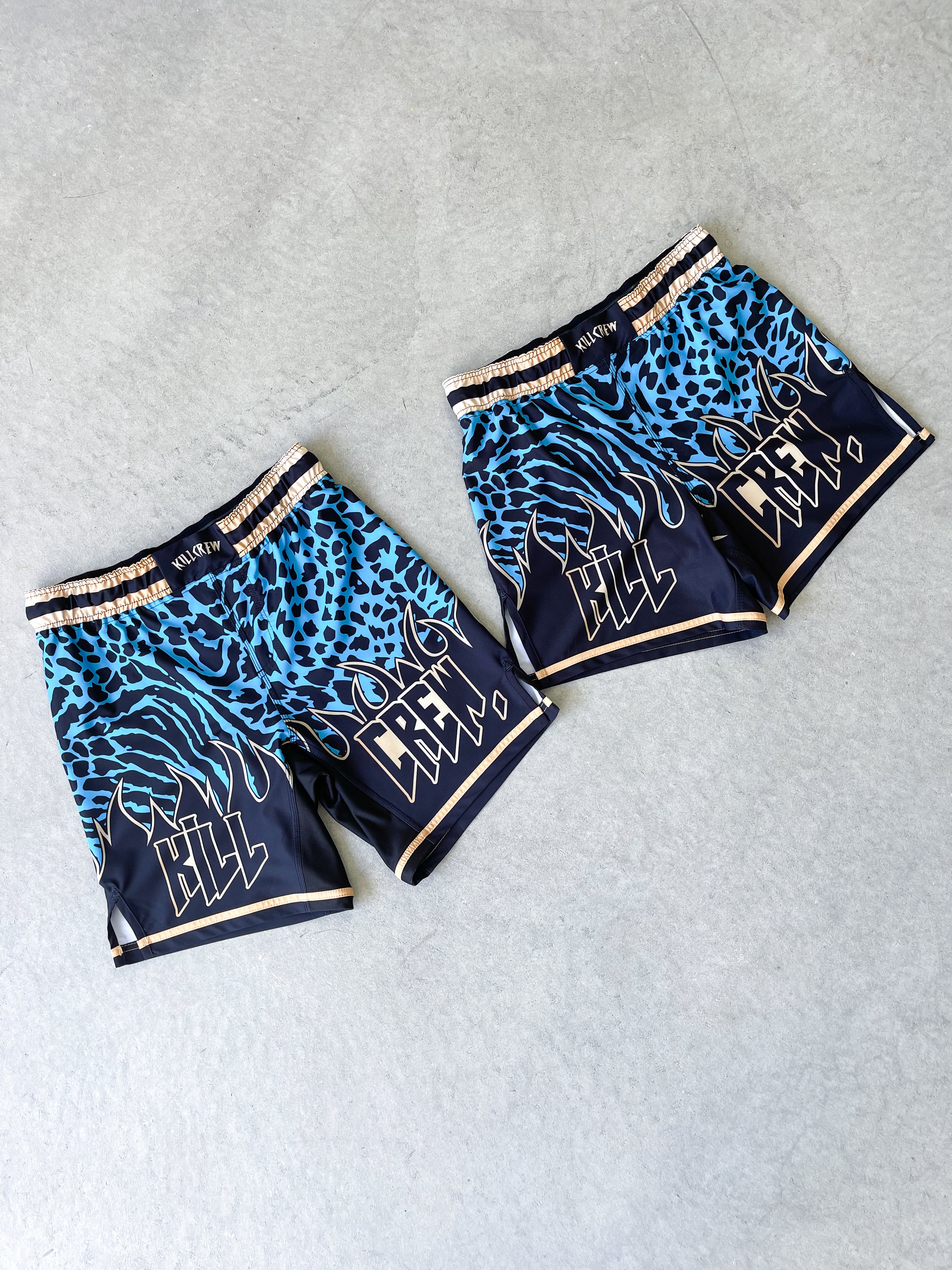 BSEM FIGHT SHORTS (RELAXED CUT) - BLUE / GOLD