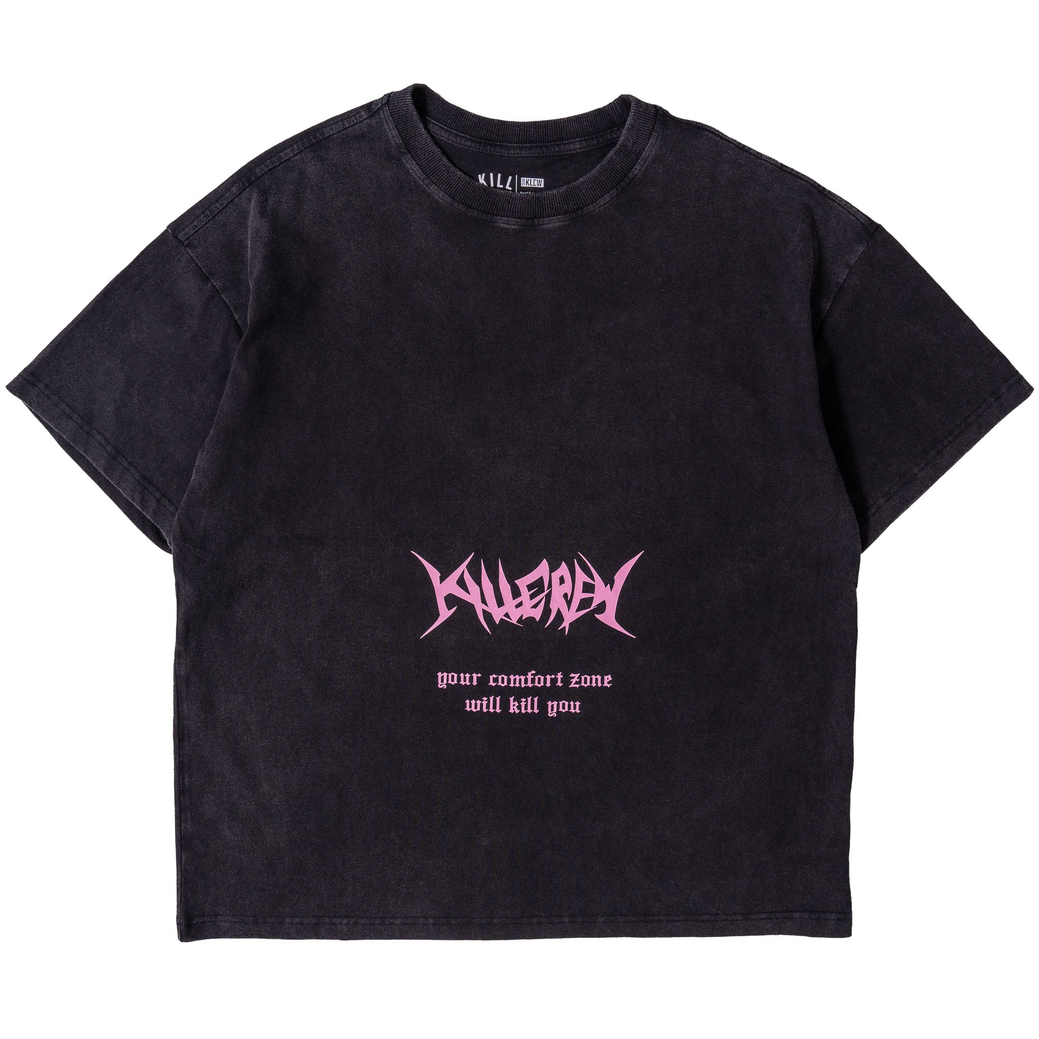 RELAXED FIT COMFORT ZONE T-SHIRT - BLACK / PINK