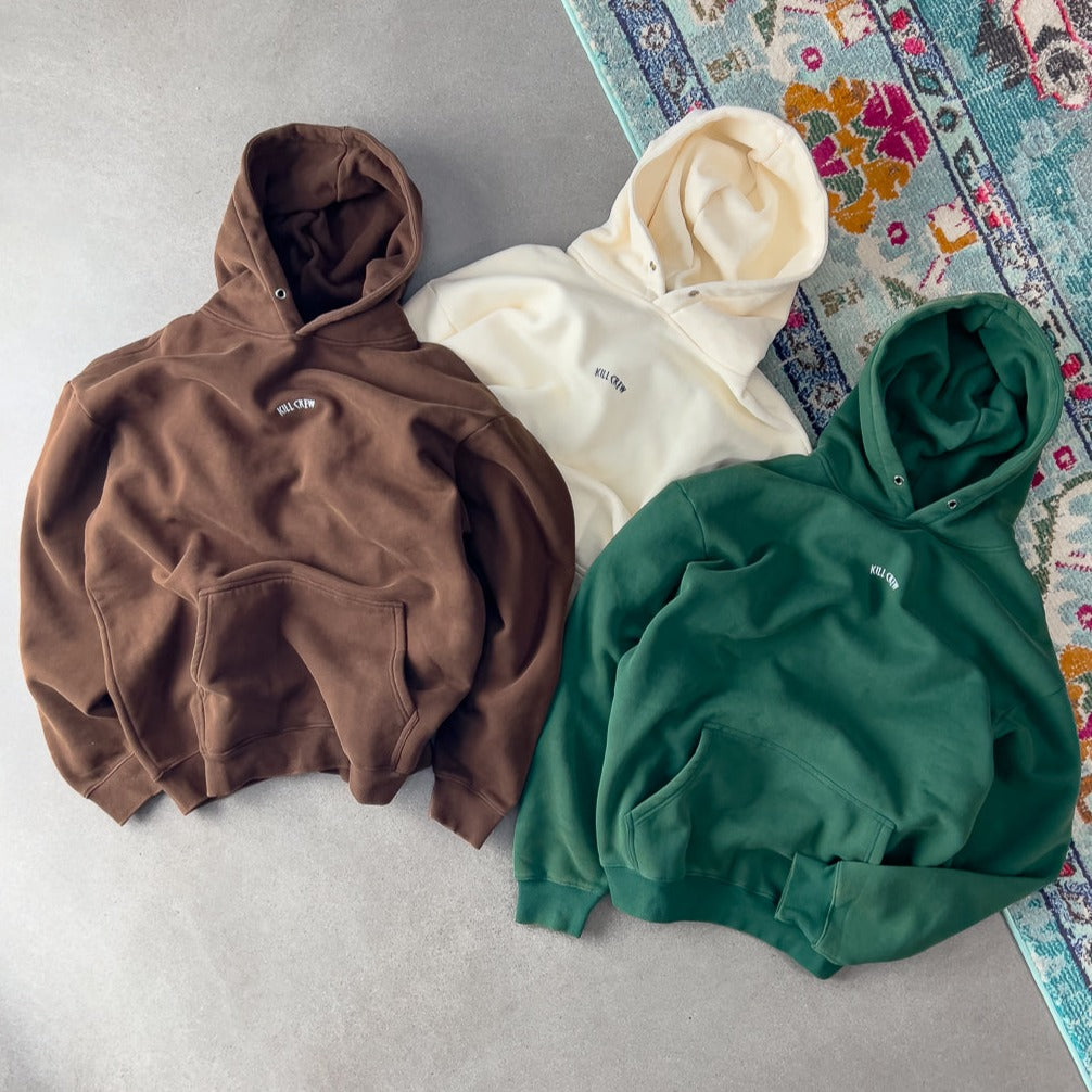 OVERSIZED LUX SIMPLE HOODIE - BROWN