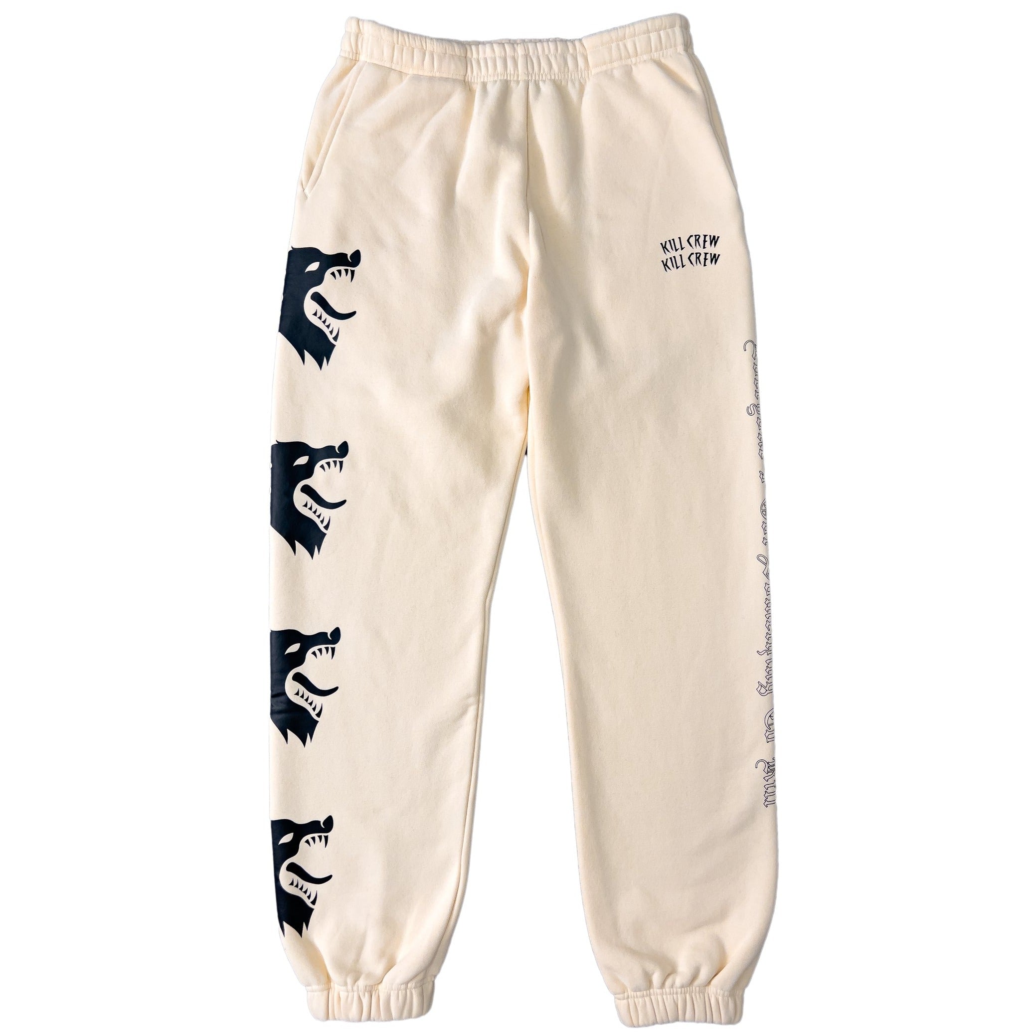 HEAVYWEIGHT LUX WAR WOLF SWEATPANTS - CREAM