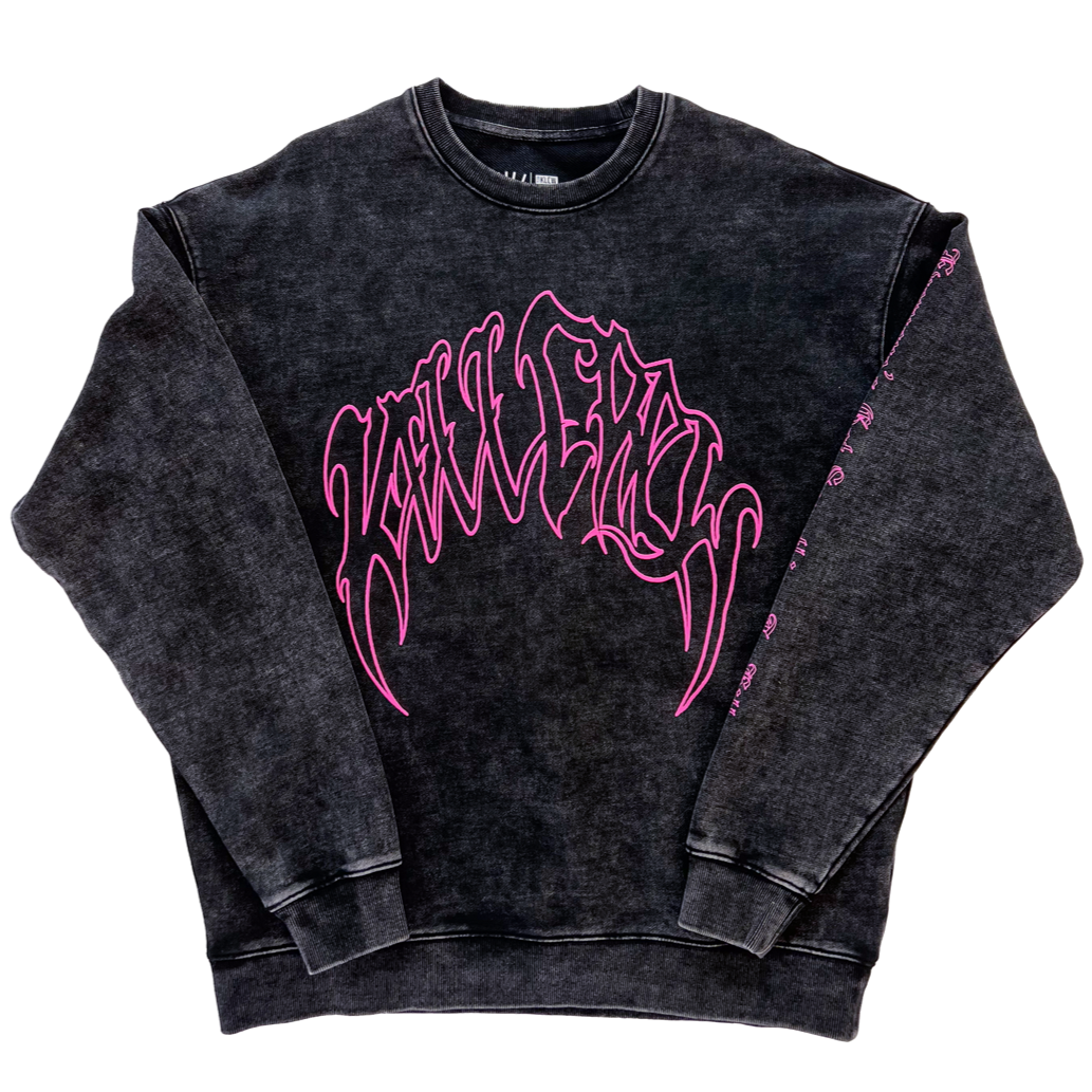 HEAVYWEIGHT LUX CLASSIC CREW NECK - BLACK / PINK