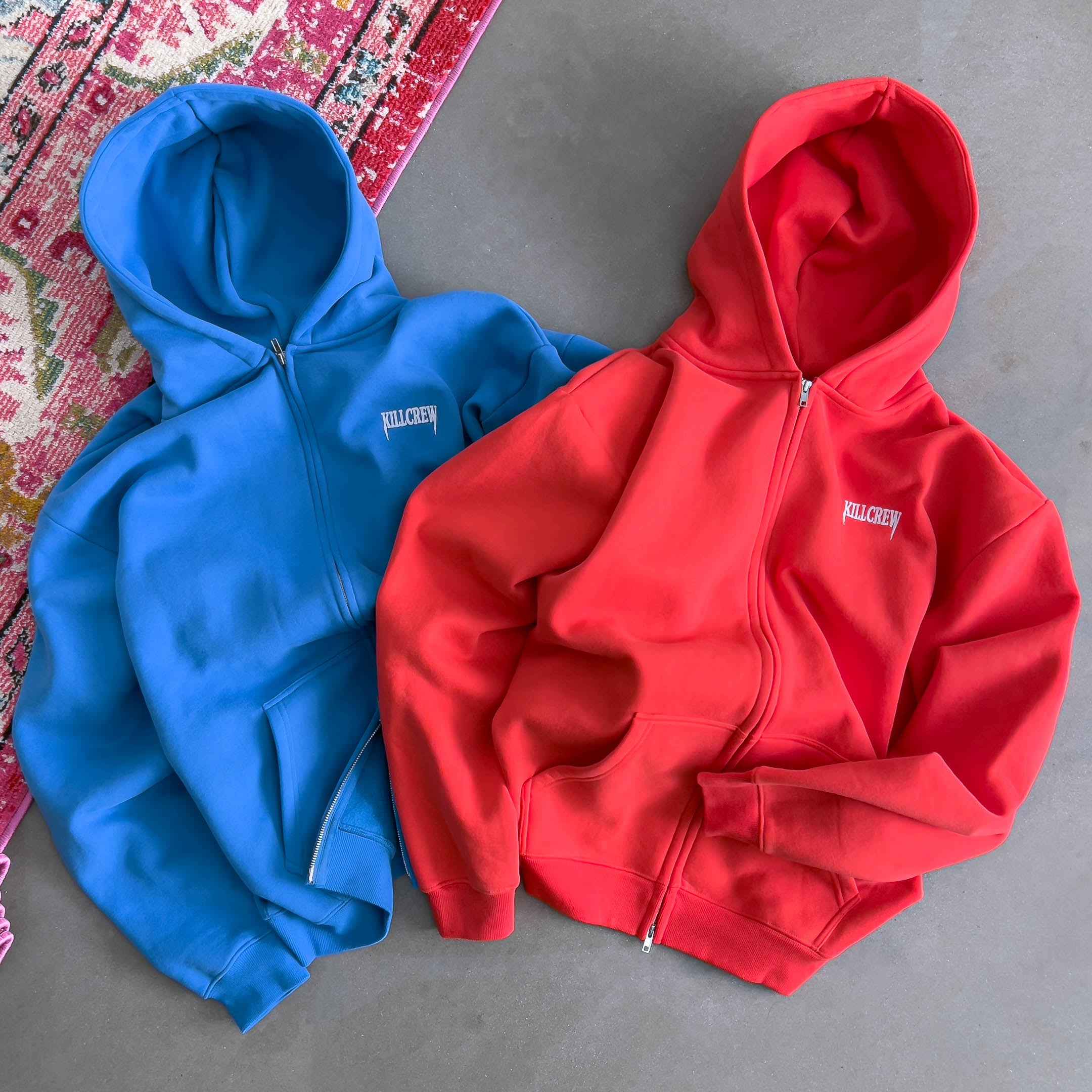 OVERSIZED LUX SIMPLE ZIP UP - RED