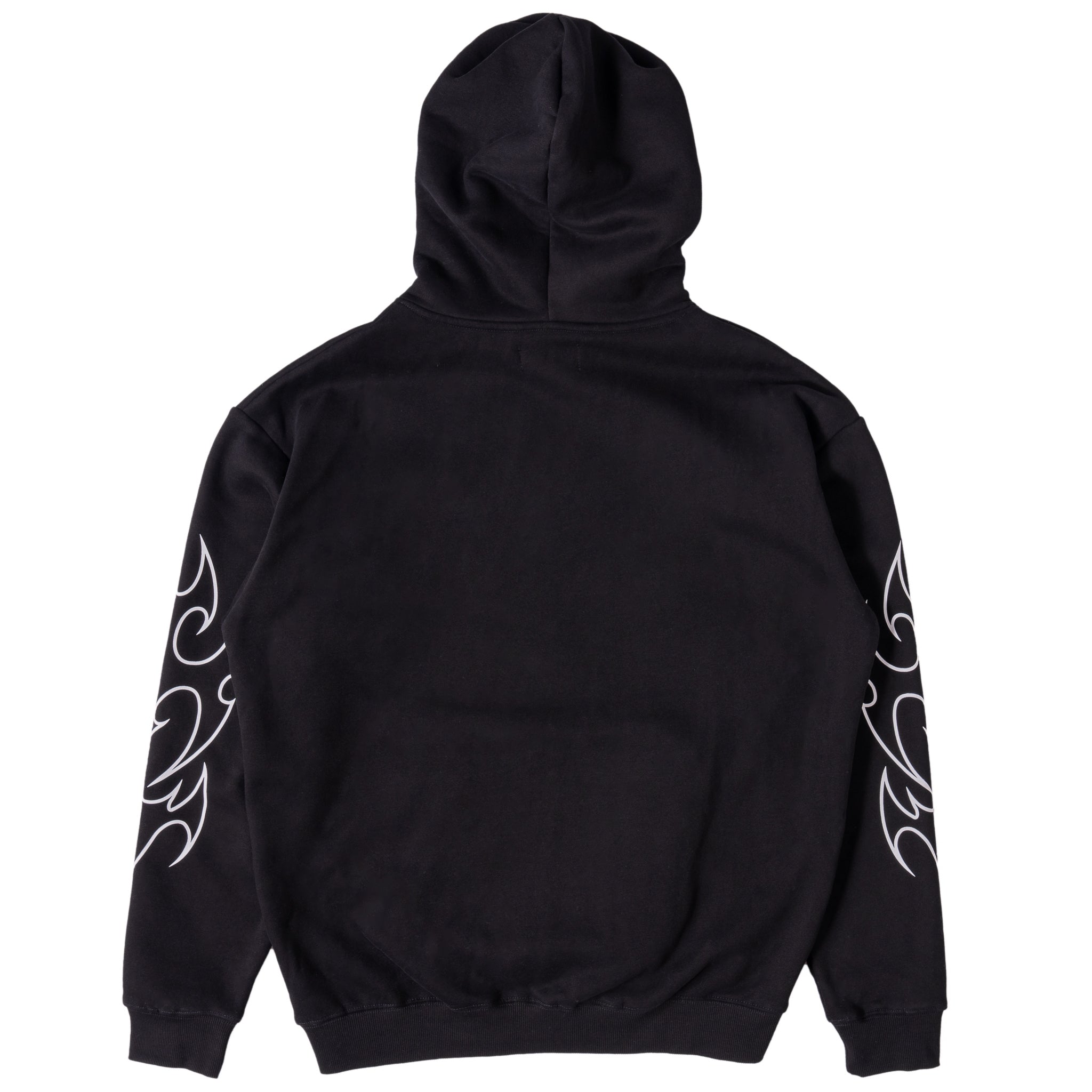 OVERSIZED LUX TRIBAL HOODIE - BLACK / WHITE