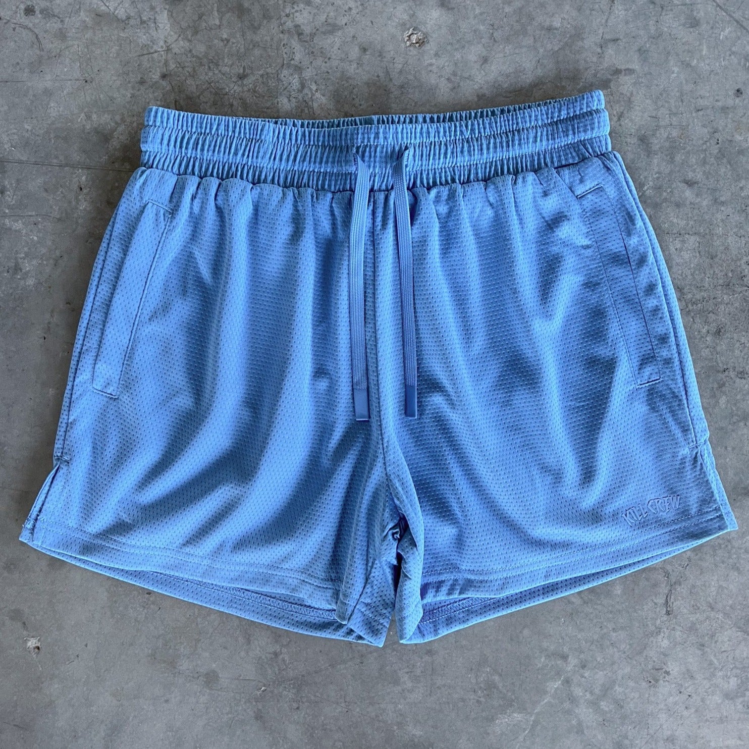 SIMPLE MUAY THAI SHORTS (MID THIGH CUT) - BABY BLUE