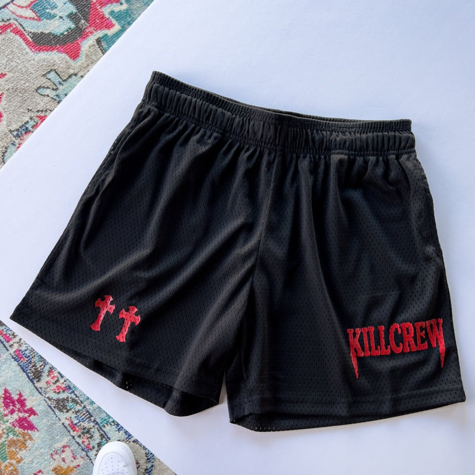 VENTED MESH SHORTS MEDIEVAL - BLACK / RED