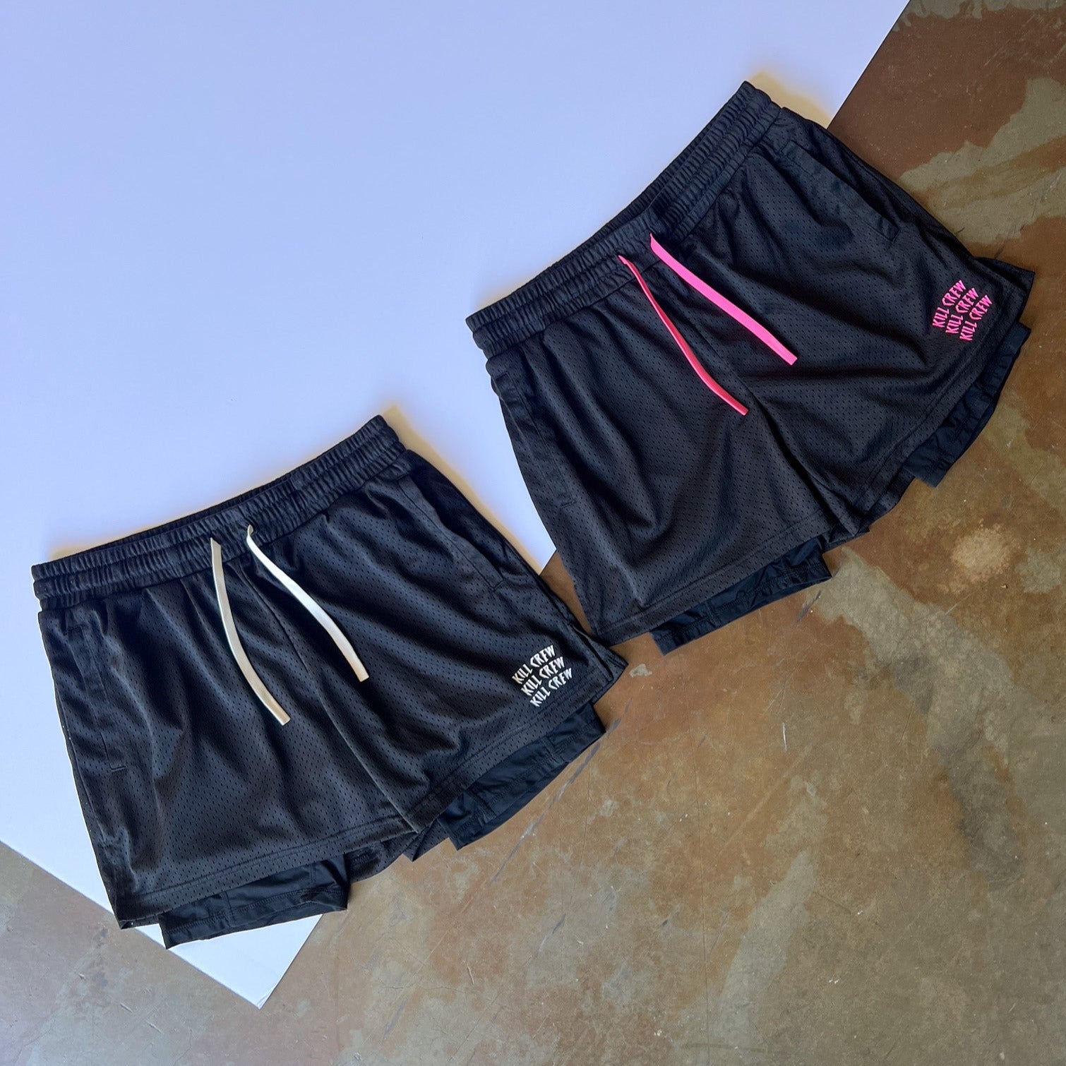 TRAINING SHORT WITH LINER - BLACK / PINK