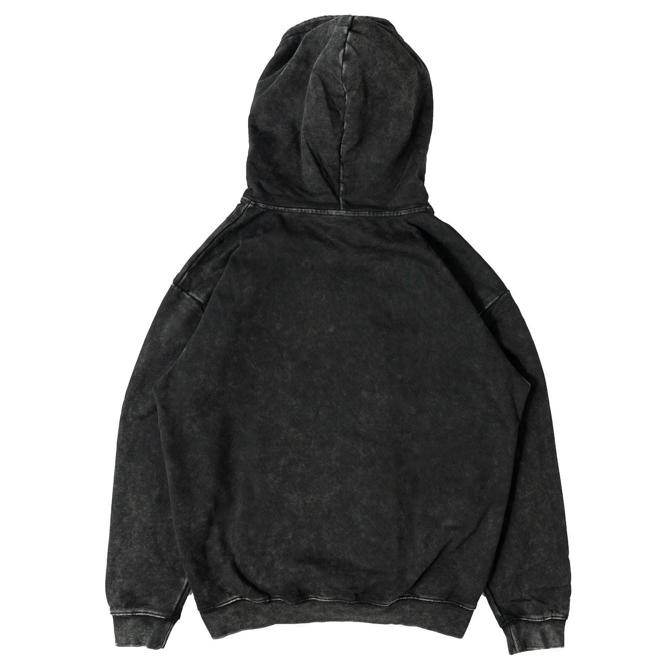 OVERSIZED LUX TWO WOLVES HOODIE - BLACK / WHITE