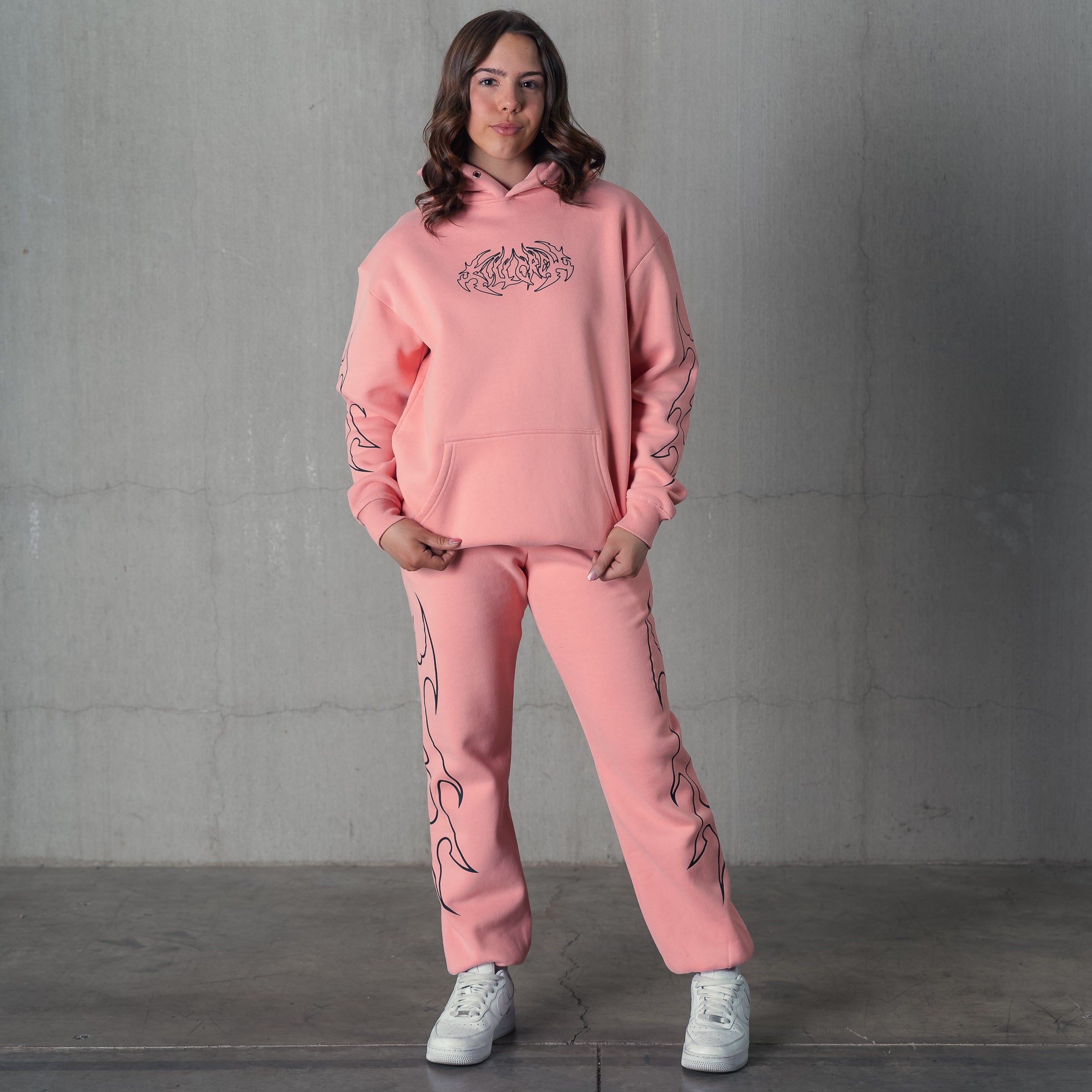 OVERSIZED LUX TRIBAL SWEATPANTS - PINK / BLACK