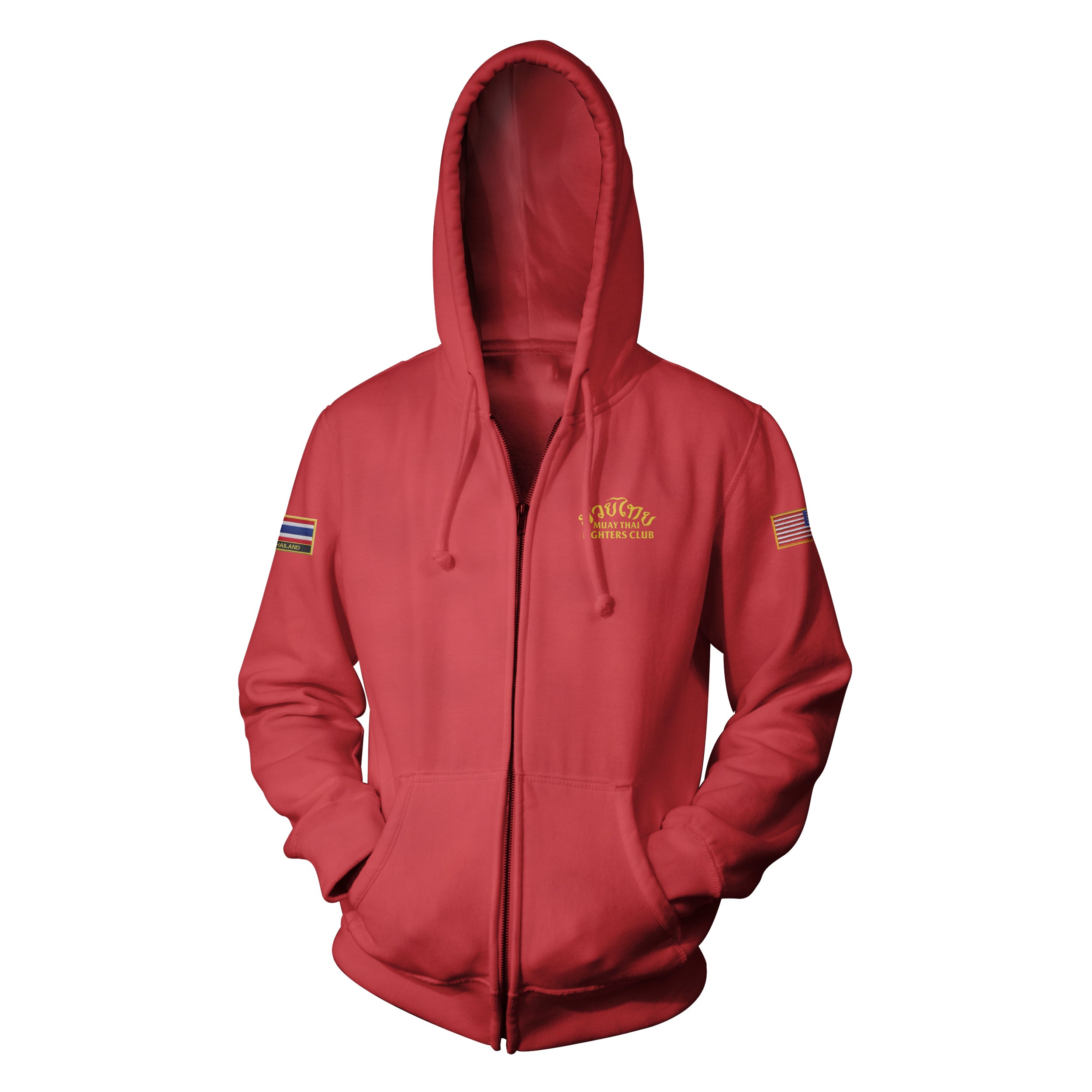 MUAY THAI TWIN TIGER ZIP UP - RED