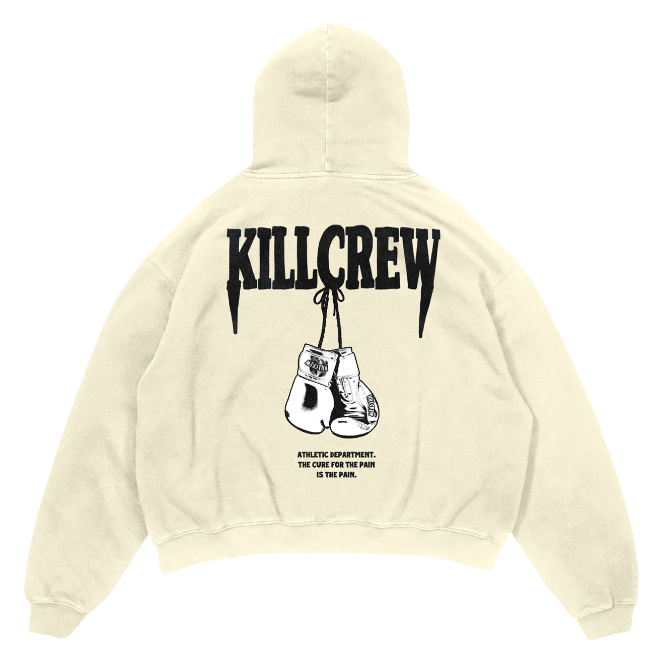 OVERSIZED LUX ATHLETIC DEPARTMENT HOODIE - CREAM